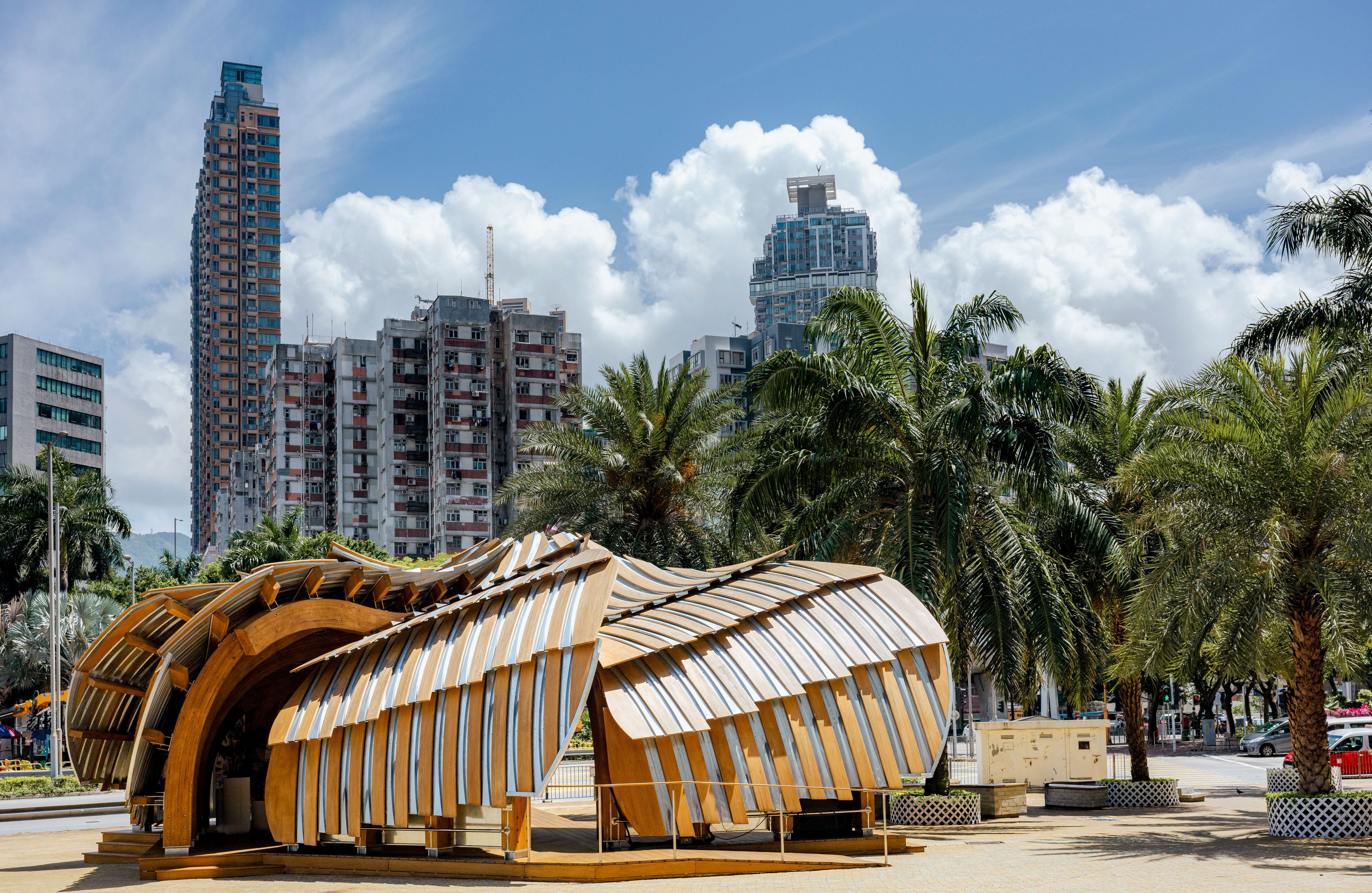The pavilion was designed
to reflect the history and
culture of Tai Kok Tsui in Hong Kong. Photo: Eugene Chan