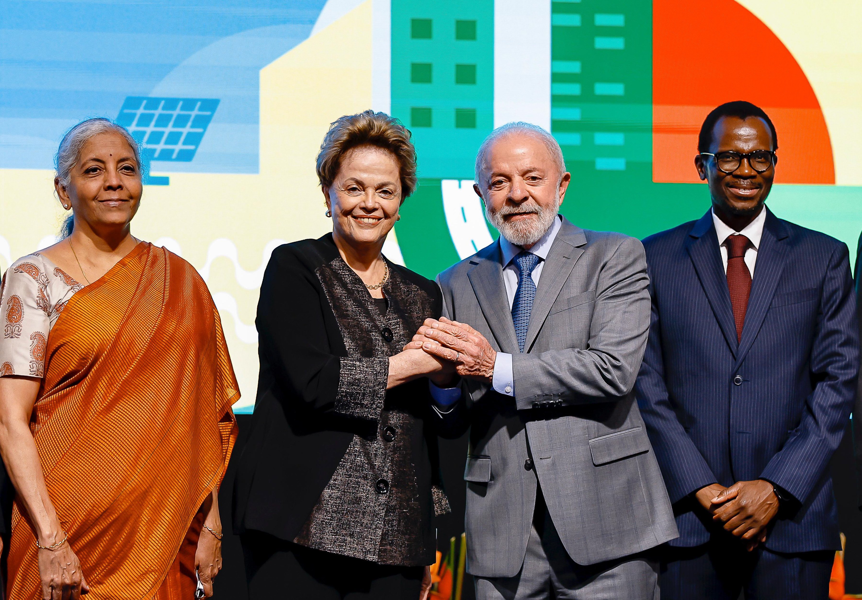Brazilian President Luiz Inacio Lula da Silva and New Development Bank president Dilma Rousseff at the annual meeting of the Brics bank in Rio de Janeiro, Brazil, on Friday. Photo: Handout