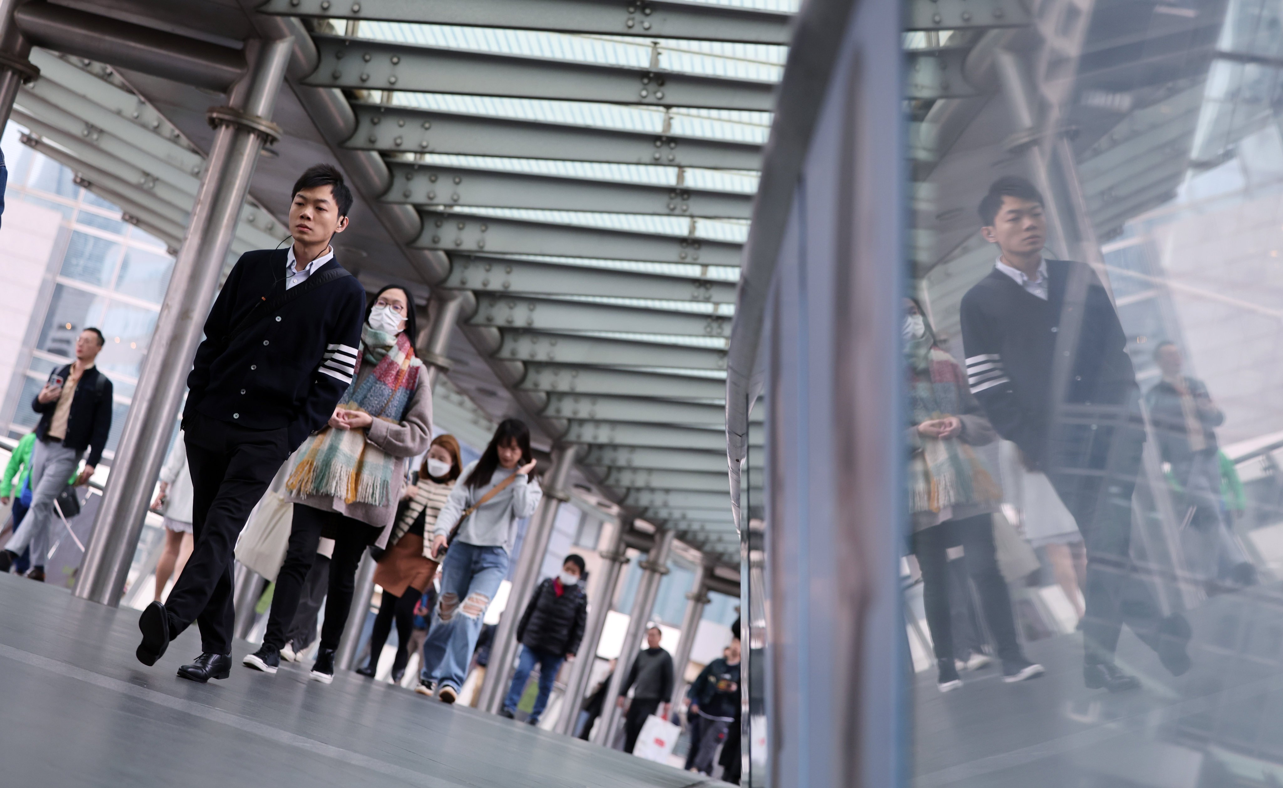 People heading to offices in Central business district, Hong Kong. Photo: Nora Tam