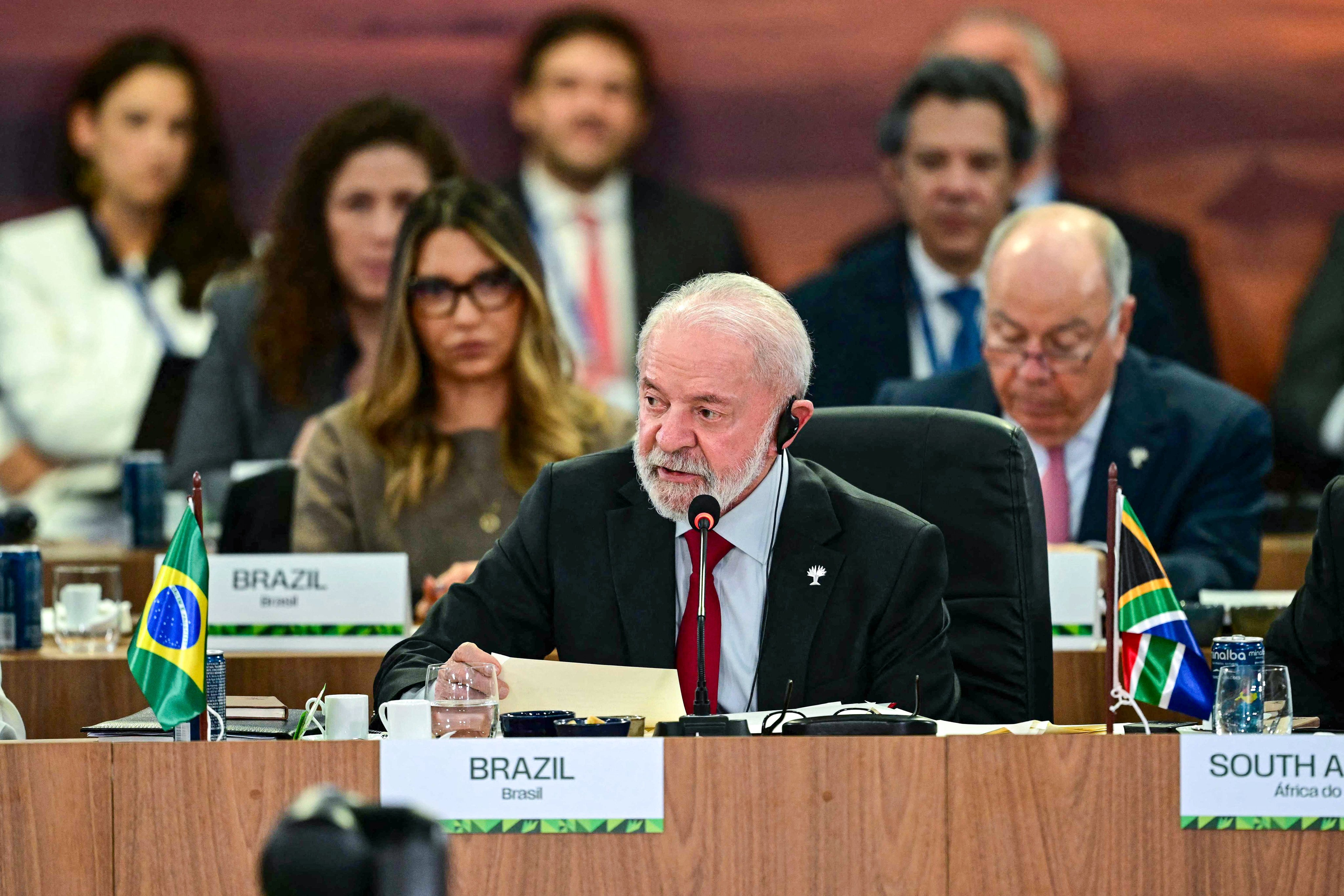 Brazilian President Luiz Inacio Lula da Silva speaks during the Brics summit in Rio de Janeiro on Sunday. Leaders of the bloc said that without fair governance, AI could widen the digital gap. Photo: AFP