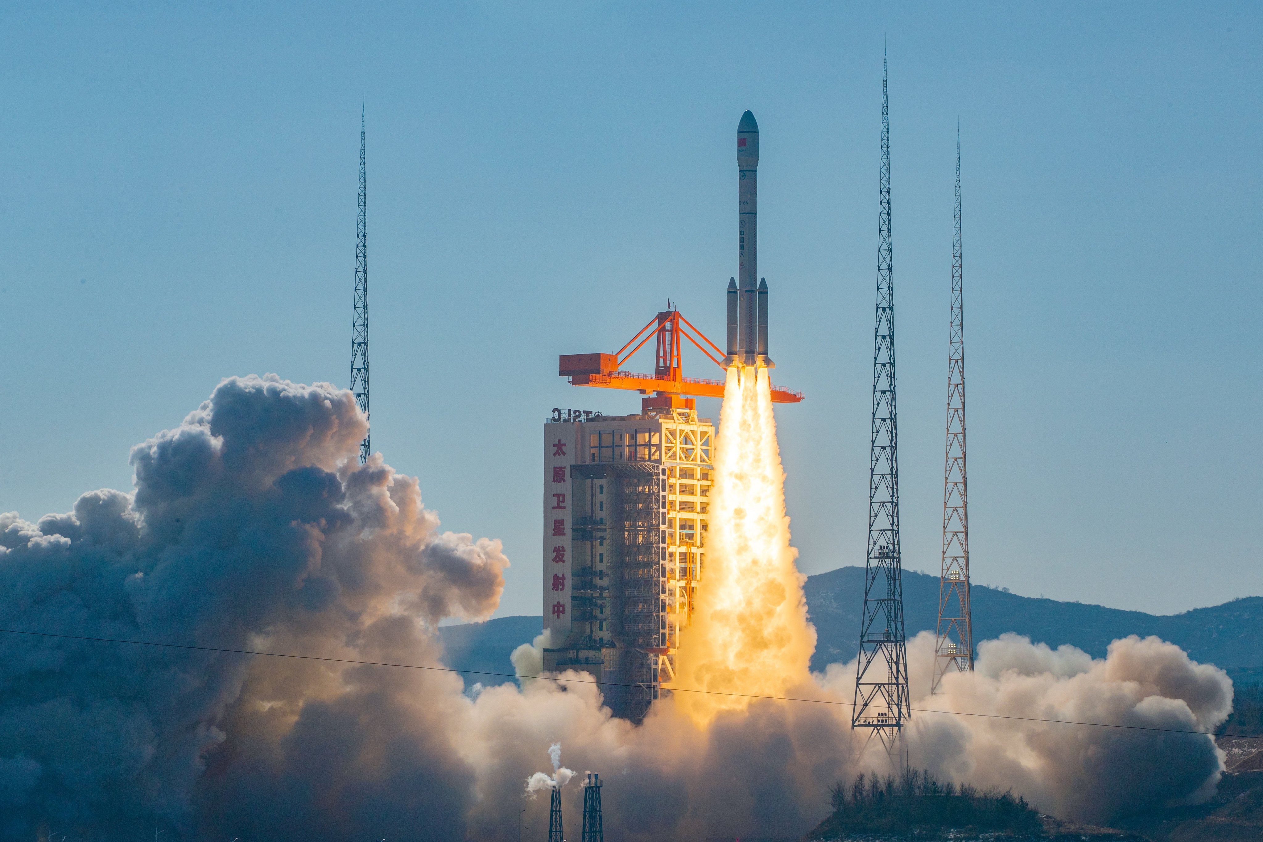 Satellites destined for the Qianfan, or Thousand Sails, constellation blast off on a Long March 6 rocket from a launch site in central China in January. Photo: Xinhua
