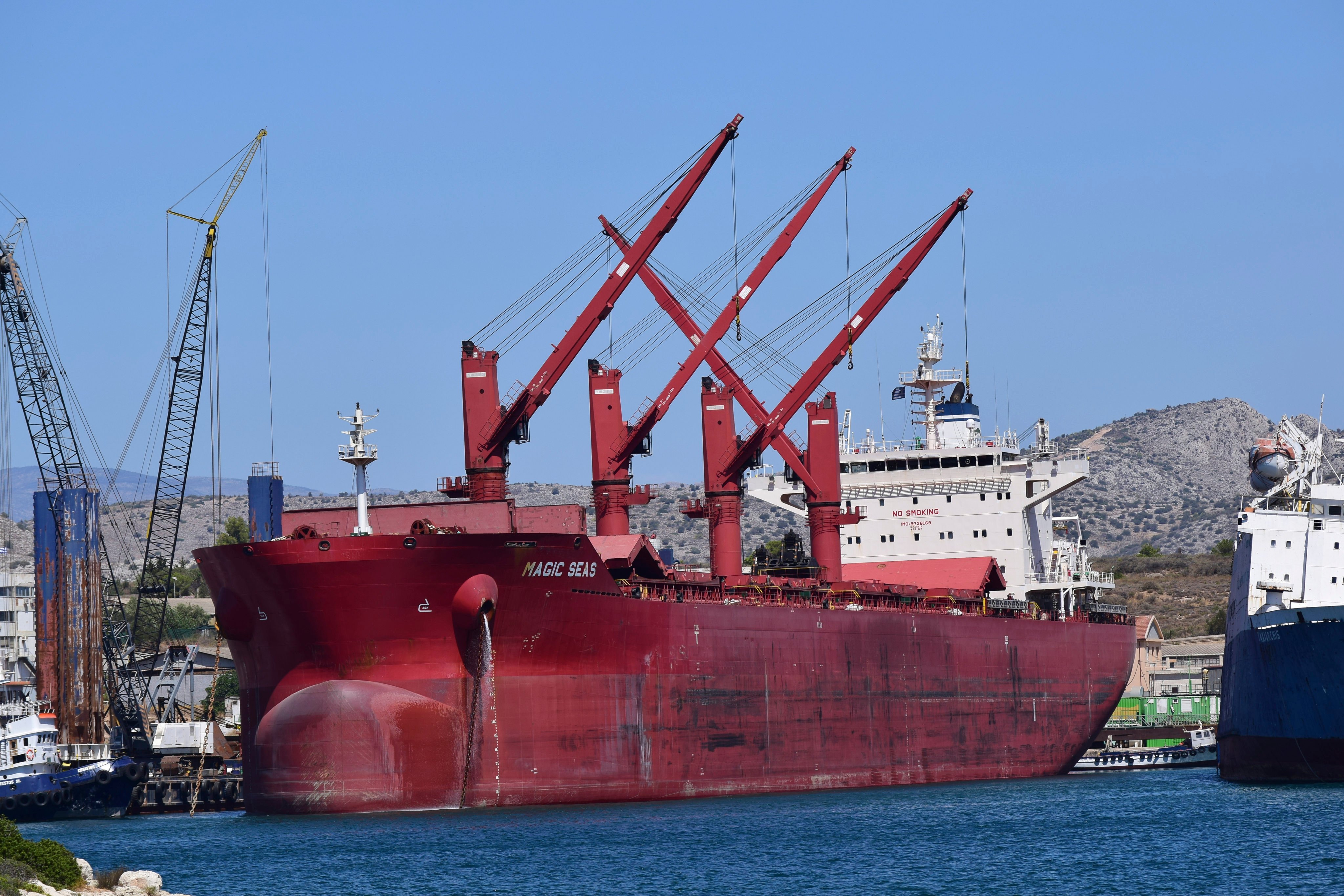 The Liberian-flagged bulk carrier Magic Seas. File photo: Nektarios Papadakis via AP