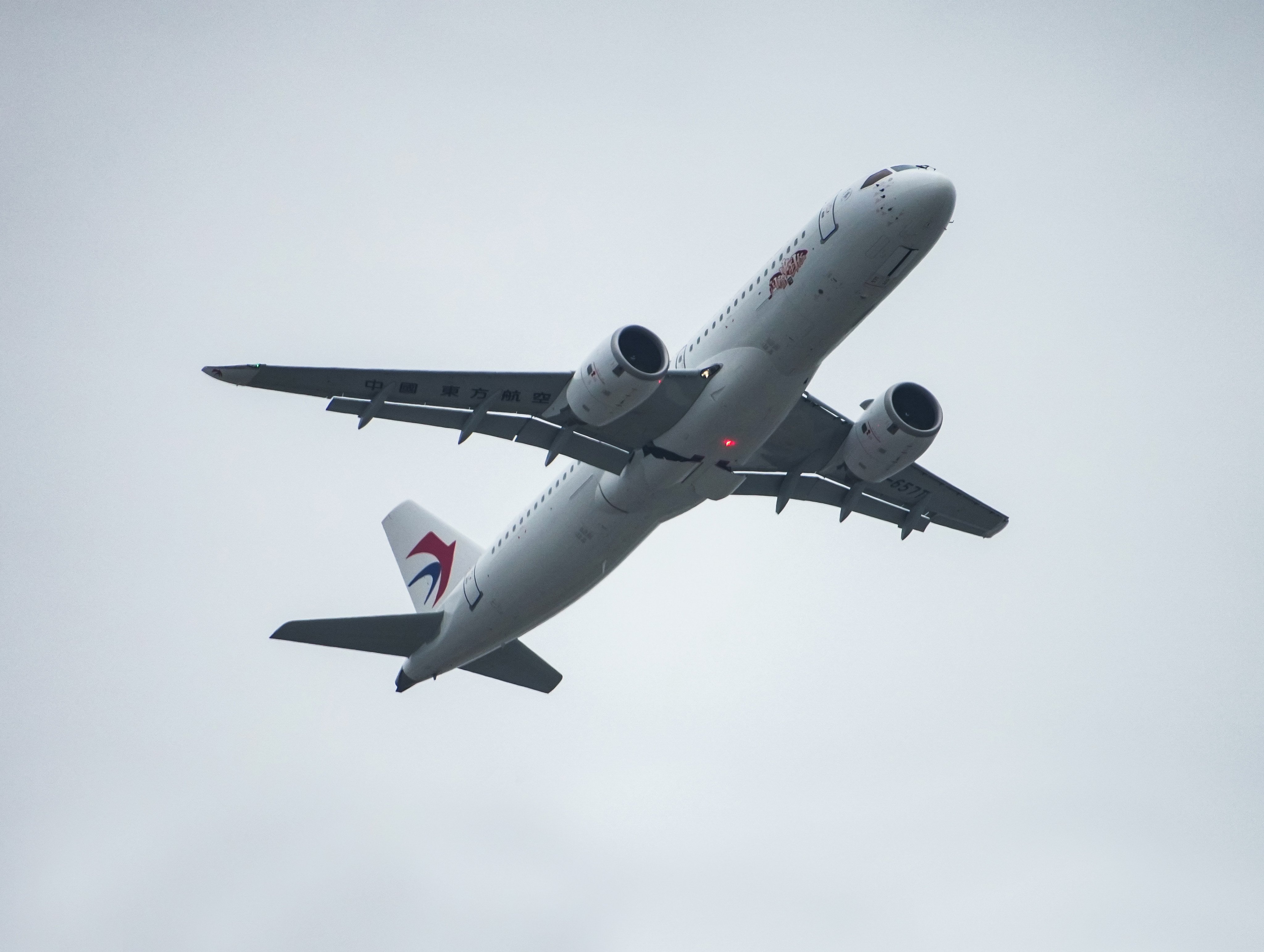 The C919, China’s first domestically developed narrowbody passenger jet, at Hong Kong International Airport in Chek Lap Kok on January 1, 2025. Photo:  SCMP/Eugene Lee
