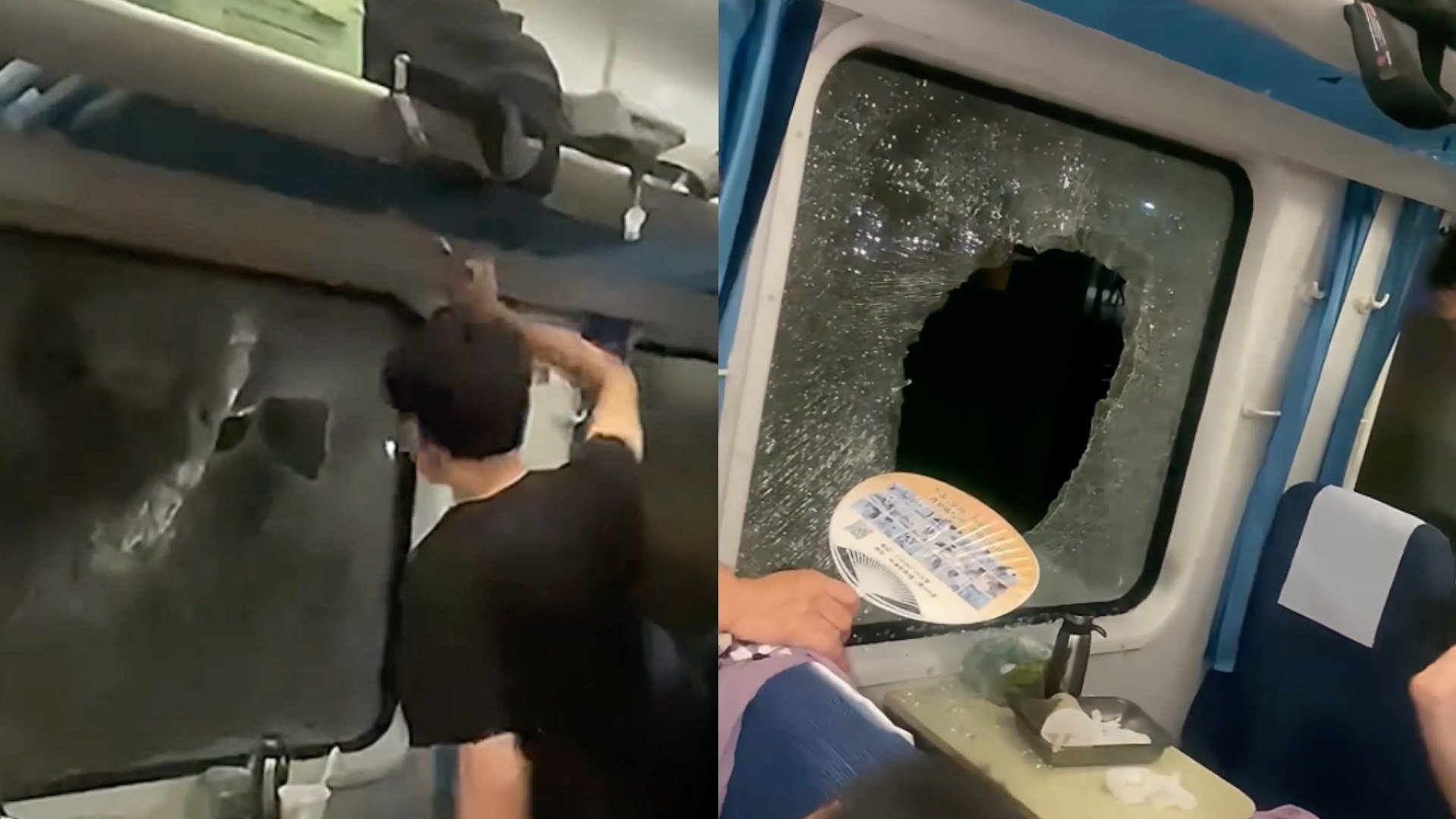 Chinese man smashes train window after collision traps passengers on hot day