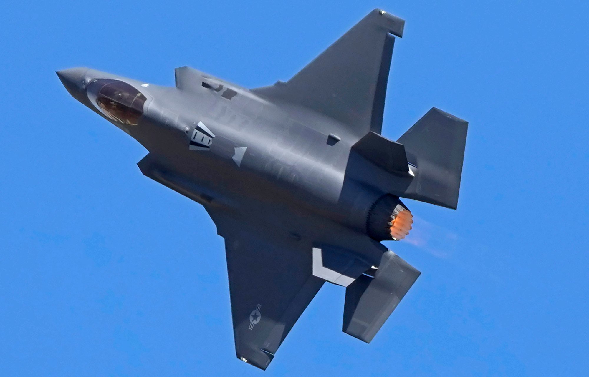 A US Air Force F-35 fighter jet performs at the Aero India 2025. Photo: AP A US Air Force F-35 fighter jet performs at the Aero India 2025. Photo: AP