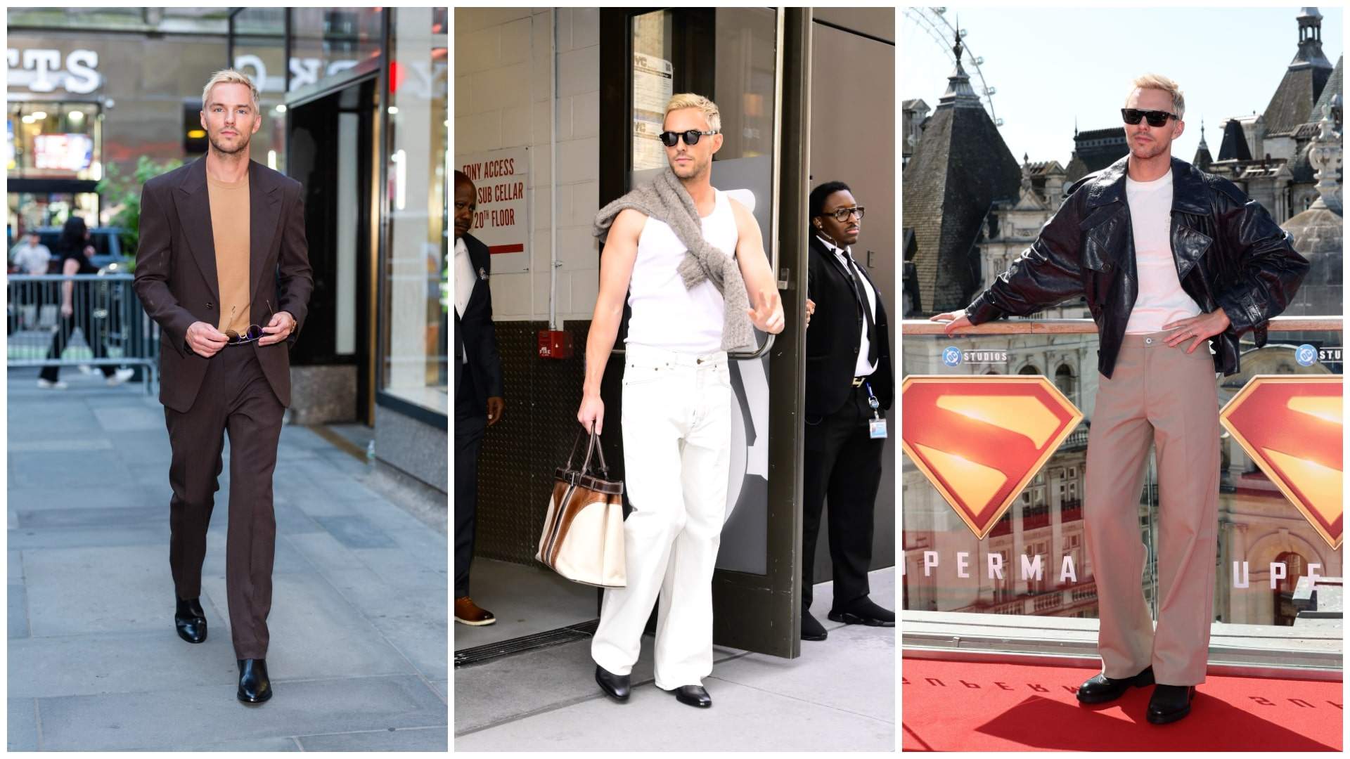 Nicholas Hoult made several appearances in New York and London during the press tour for Superman, which premieres on July 11. Photos: Getty Images