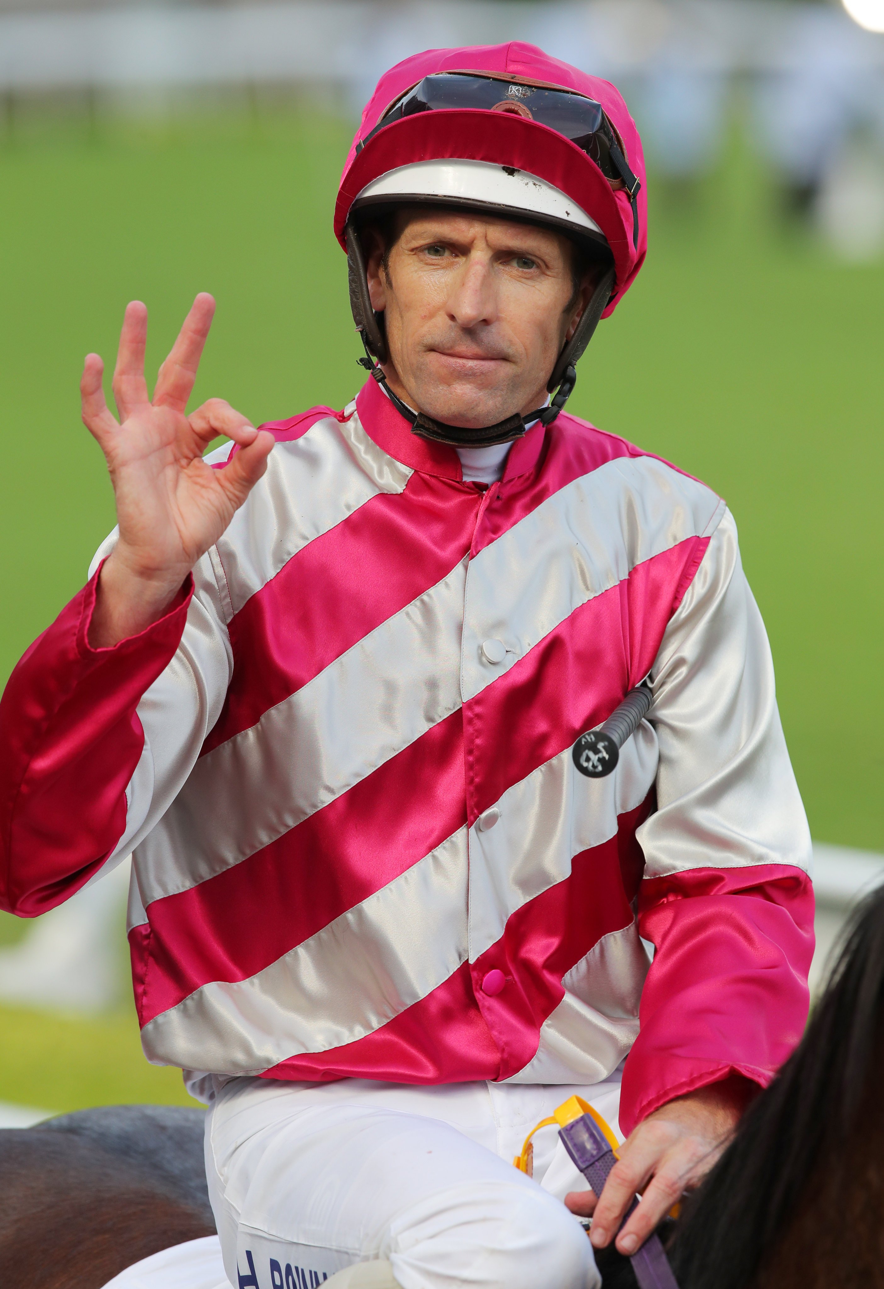 Hugh Bowman returns after a winner at Sha Tin on the weekend. Photo: Kenneth Chan