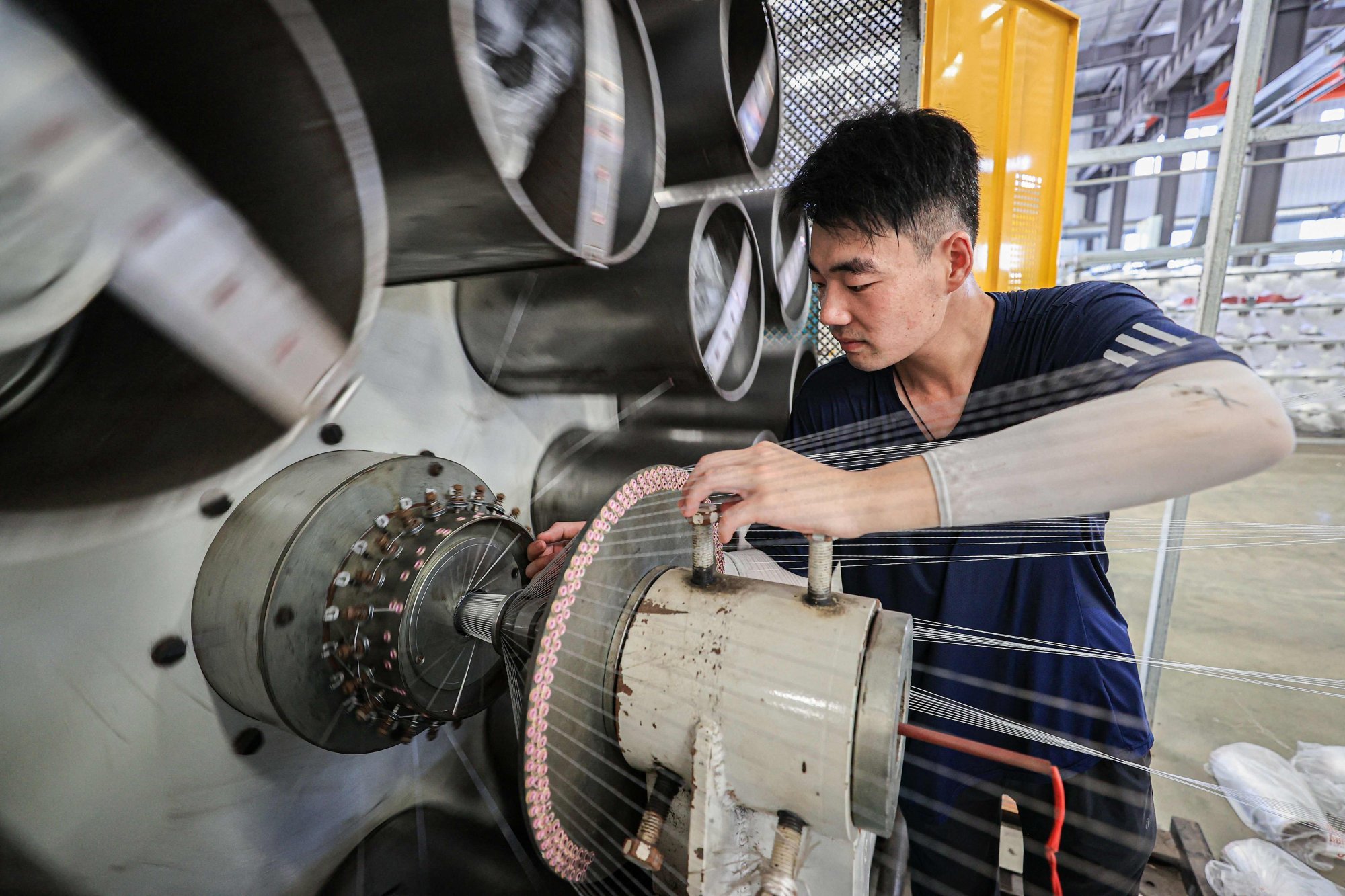 An employee works on a production line of tubular products for export at a factory in Lianyungang, in eastern China’s Jiangsu province, on Tuesday. The average US tariffs on Chinese goods now stand at 51.1 per cent. Photo: AFP An employee works on a production line of tubular products for export at a factory in Lianyungang, in eastern China’s Jiangsu province, on Tuesday. The average US tariffs on Chinese goods now stand at 51.1 per cent. Photo: AFP