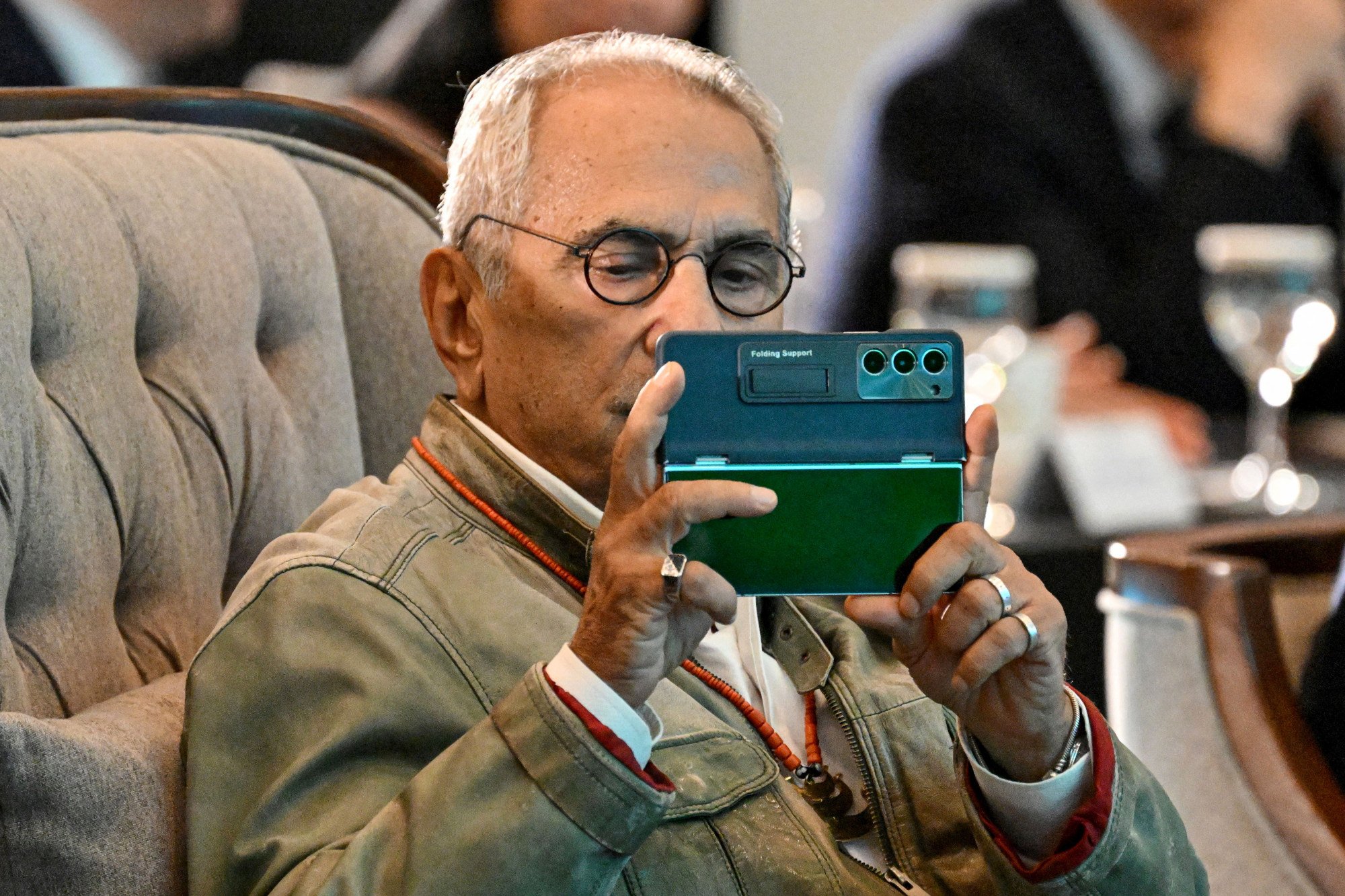 East Timor’s President Jose Ramos-Horta takes a photo during the Asean Future Forum 2025 in Hanoi in February. Photo: AFP