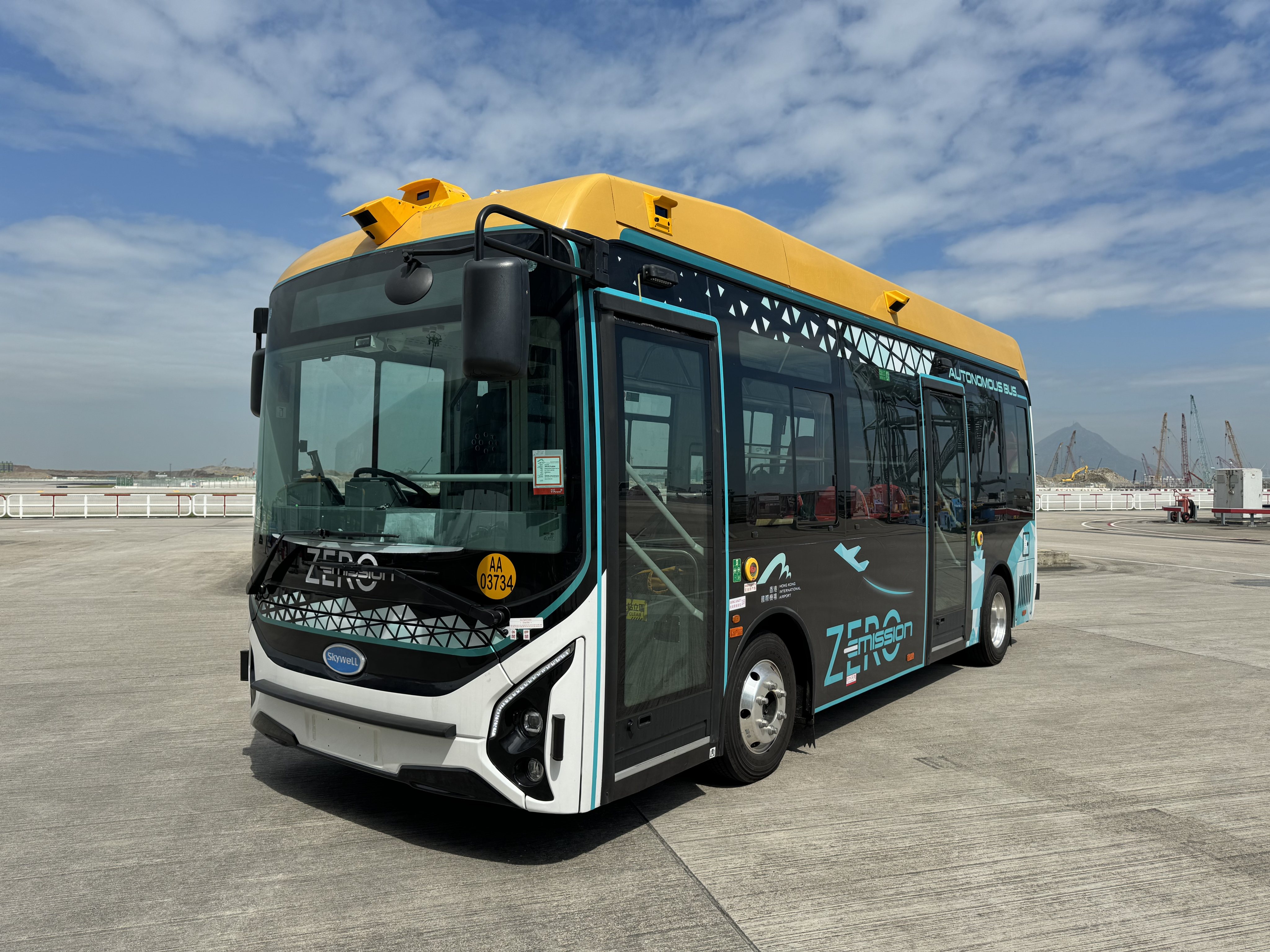 Two driverless buses collided at Hong Kong International Airport on June 22. Photo: SCMP Pictures