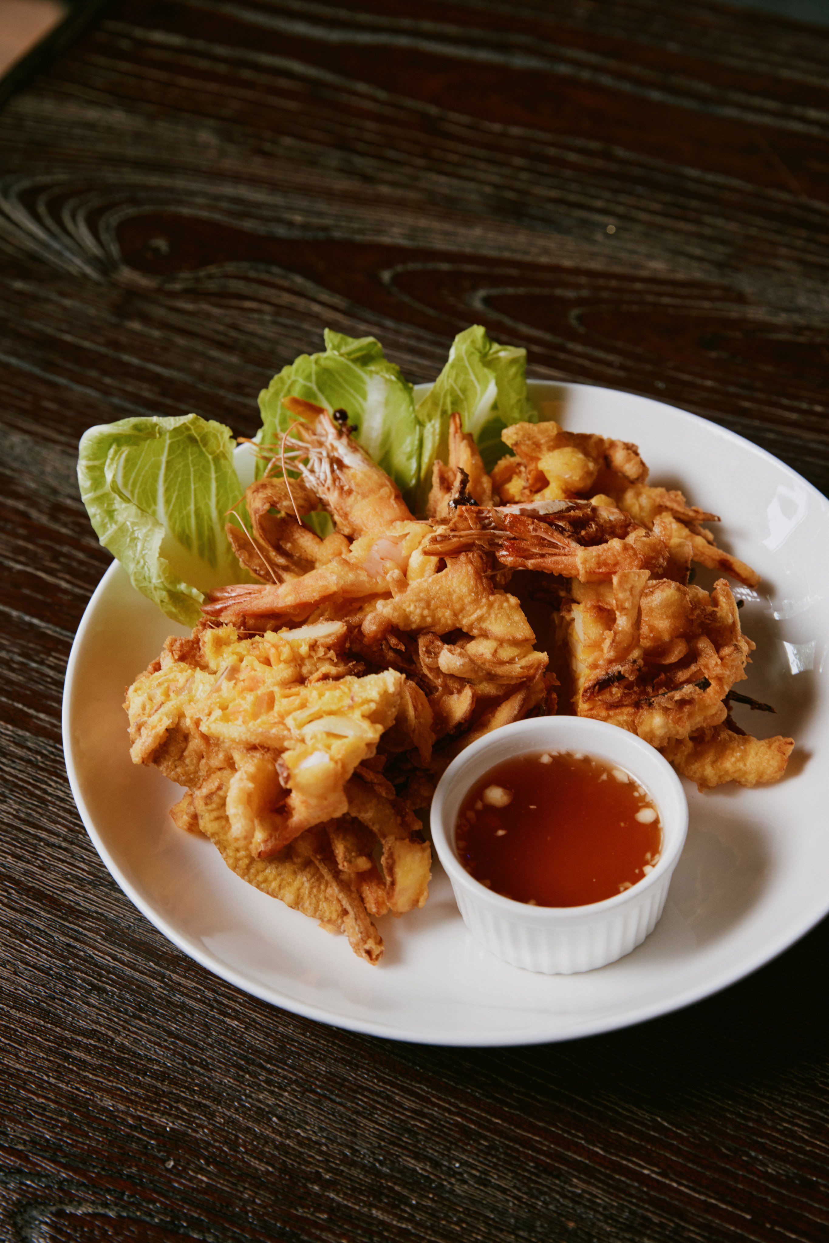 Potato Peel Banh Tom by Chef John Nguyen. Photo: Handout