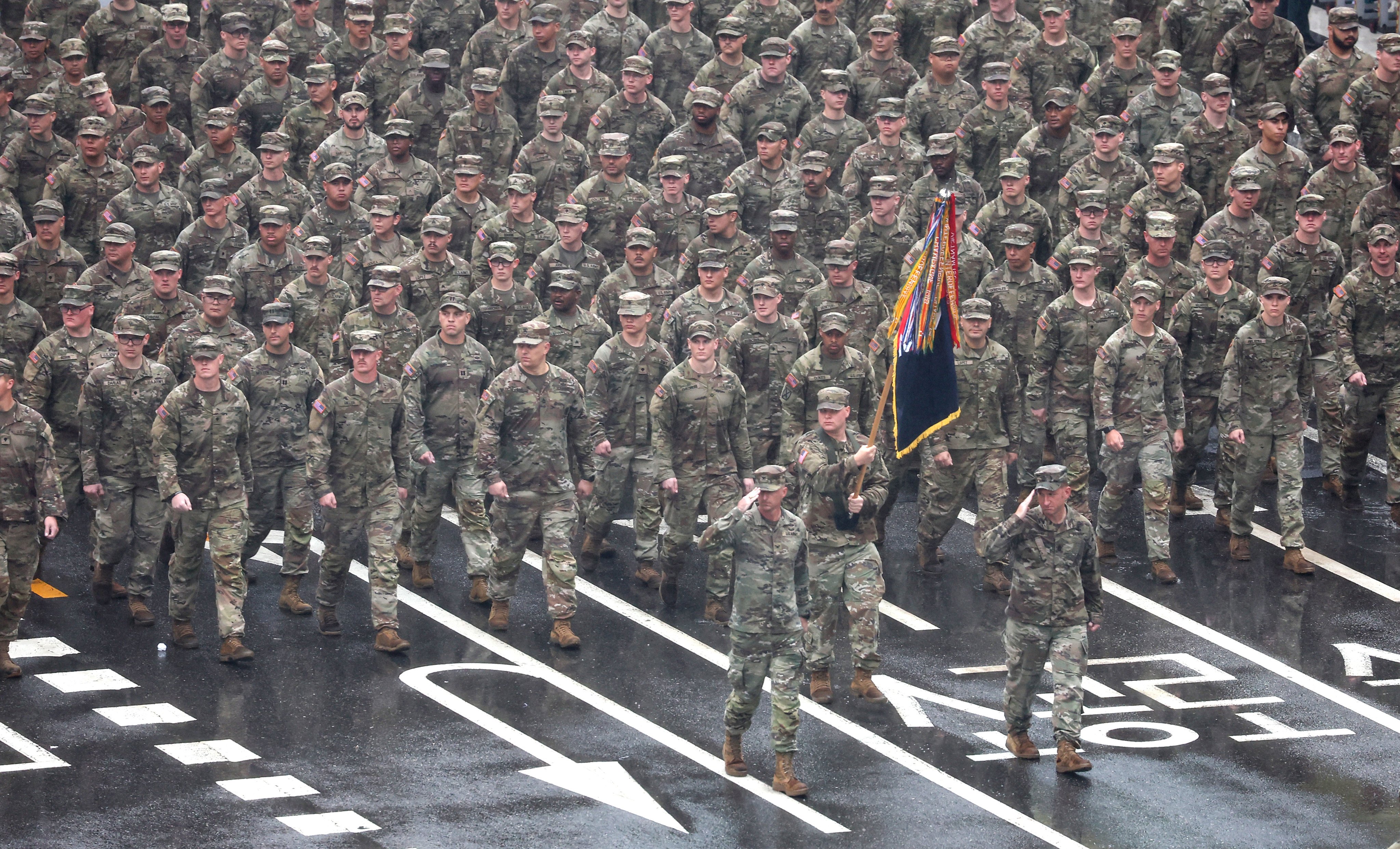 US troops take part in a military parade in Seoul in 2023. Photo: Yonhap/dpa