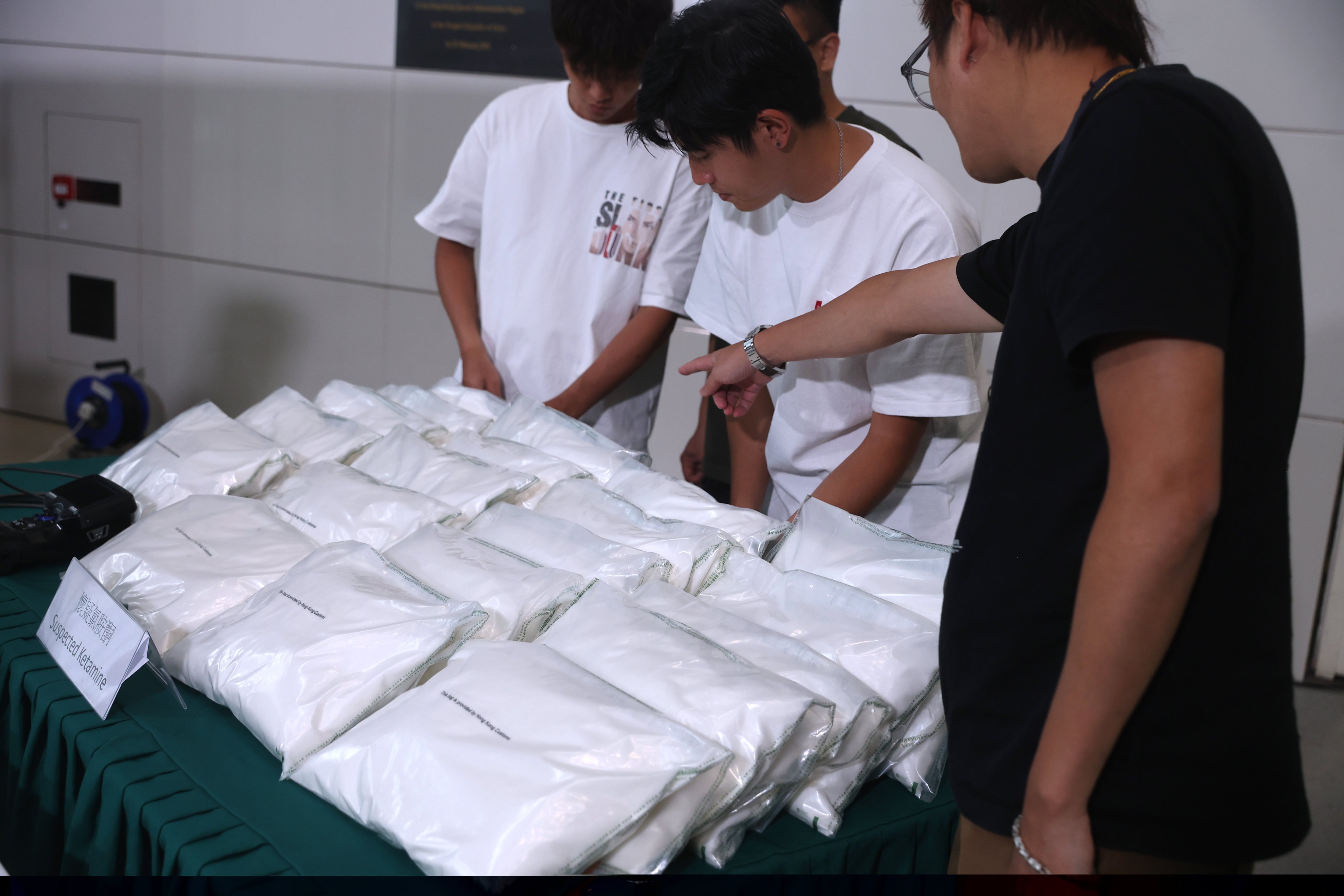 Hong Kong customs has seized 80kg of ketamine worth an estimated HK$36 million that was concealed inside a truck engine shipped from the Netherlands. Photo: Edmond So
