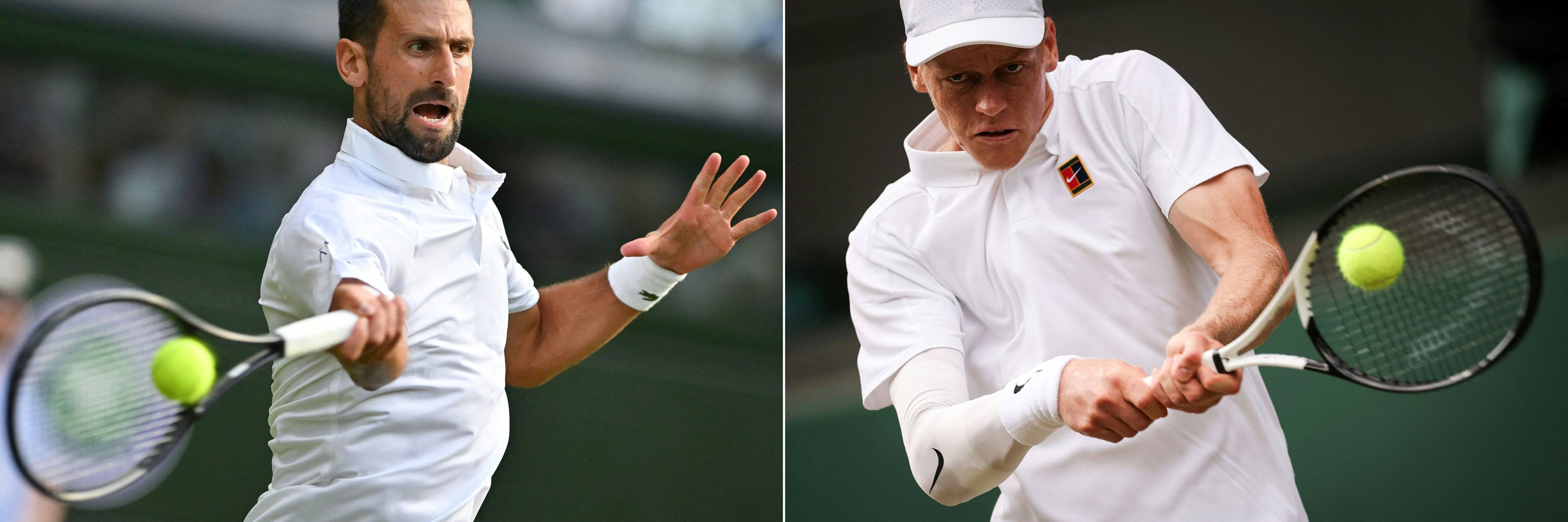 Serbia’s Novak Djokovic will face Italy’s Jannik Sinner in a semi-final at Wimbledon on Friday. Photo: AFP