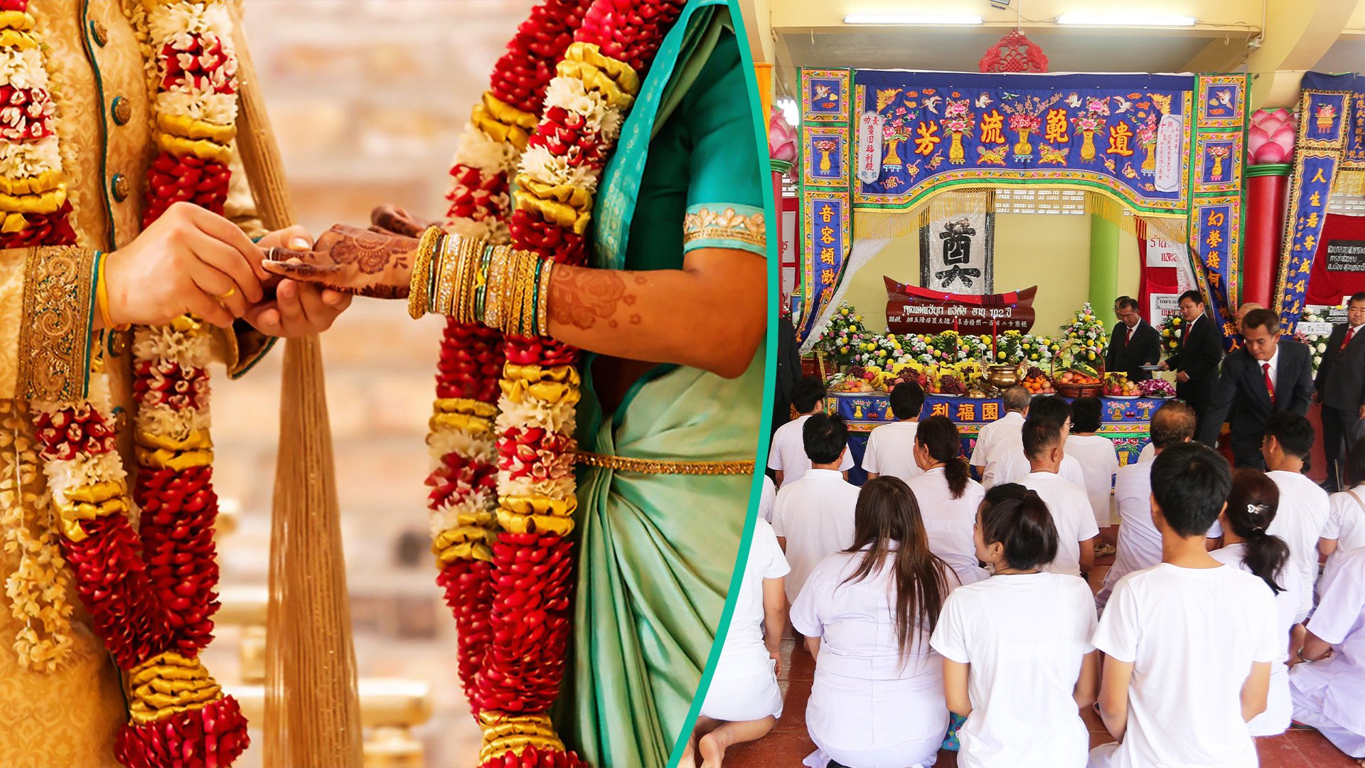 A Chinese family in Malaysia held a funeral at home at the same time their Indian neighbours hosted a wedding on the same street in a demonstration of communal harmony. Photo: SCMP composite/Shutterstock