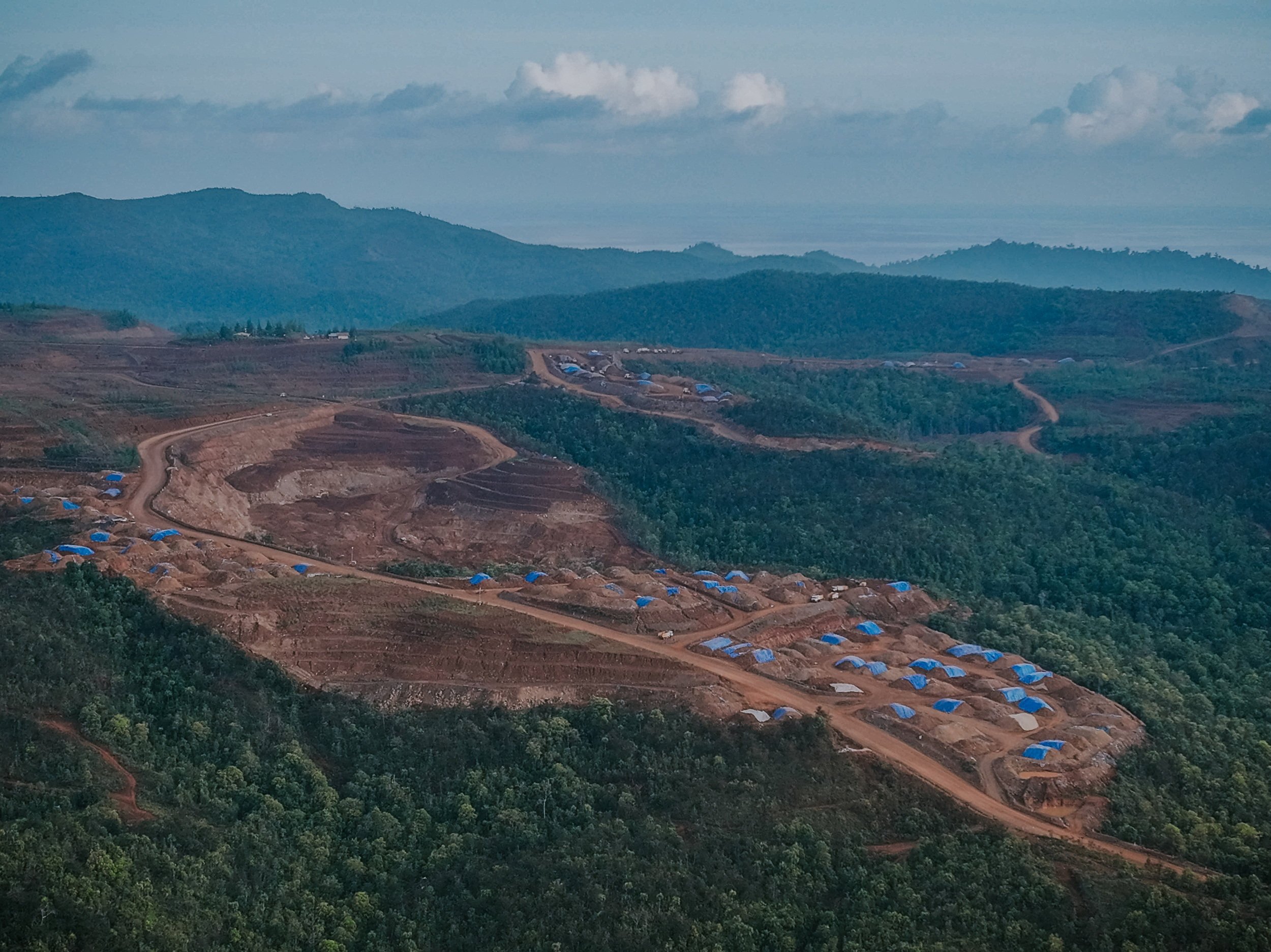 An aerial view of PT Gag Nikel mining operations in Gag Island, Raja Ampat, Indonesia. Photo: Greenpeace/Reuters