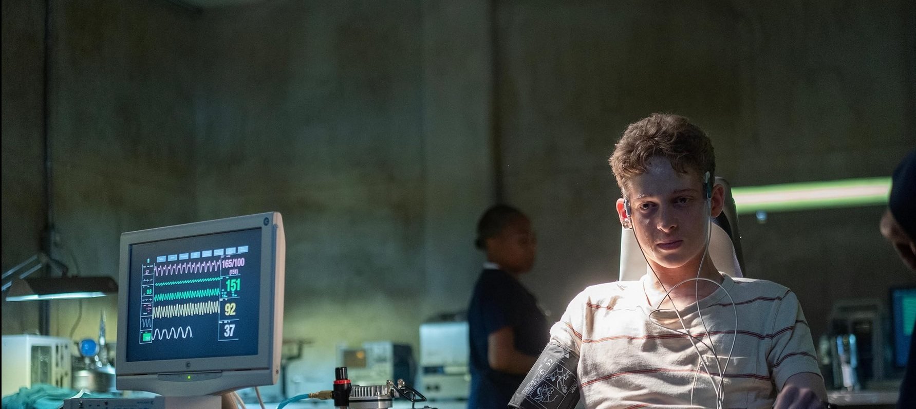 Joe Freeman in a still from the new TV series The Institute (2025), an adaptation of Stephen King’s 2019 novel. Photo: Chris Reardon/MGM+