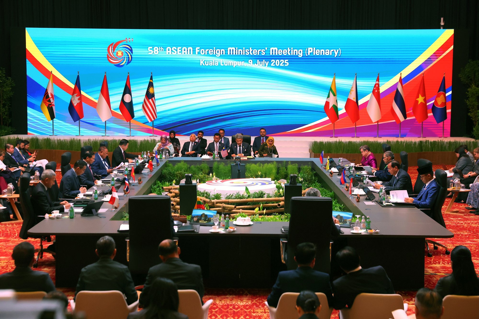 A general view of the plenary session of the 58th Asean Foreign Ministers’ Meeting in Kuala Lumpur on Wednesday. Photo: EPA A general view of the plenary session of the 58th Asean Foreign Ministers’ Meeting in Kuala Lumpur on Wednesday. Photo: EPA