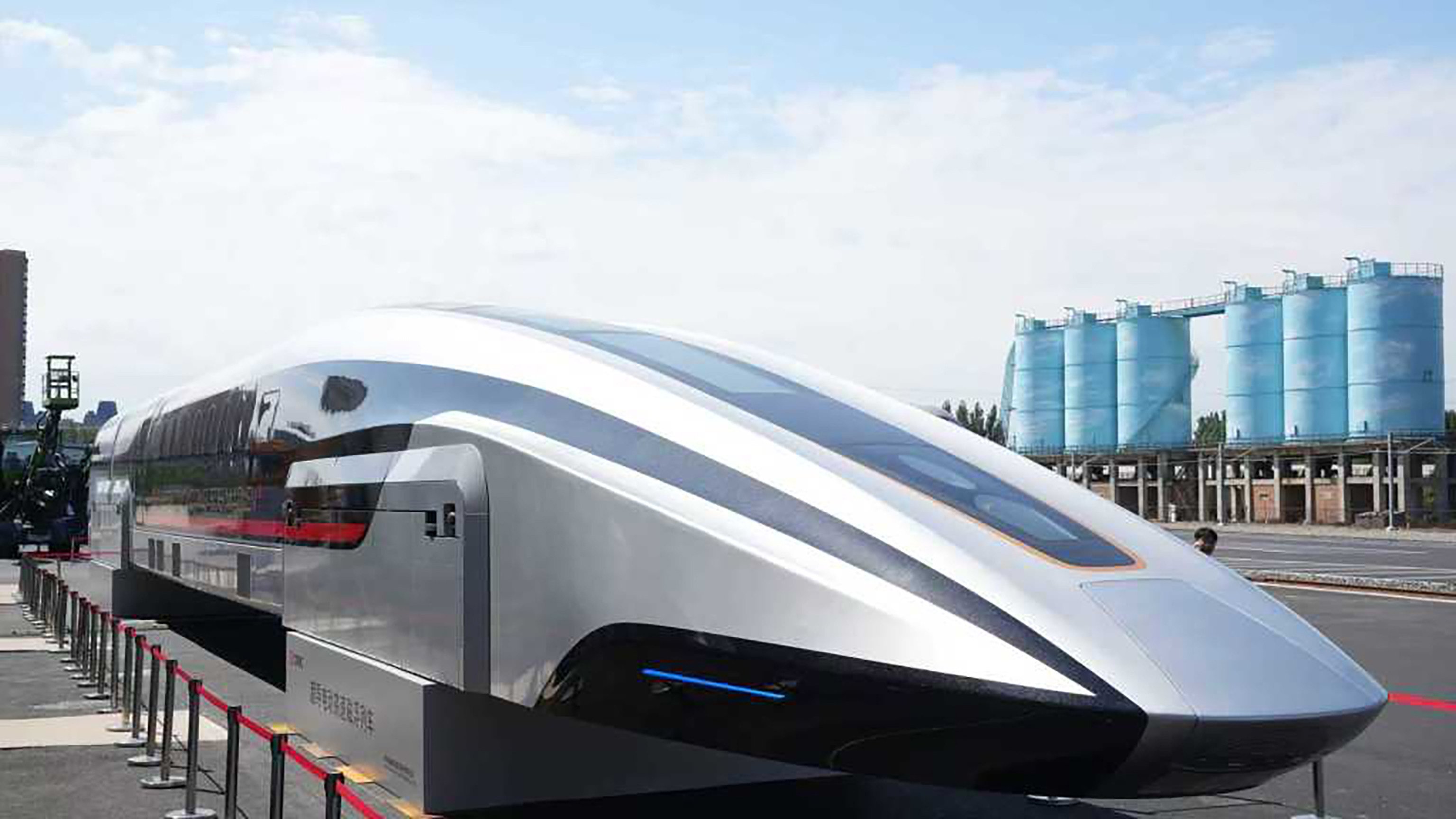 China’s railway authorities gave the public its first glimpse of a superfast maglev train this week in Beijing. The vehicle, which is currently undergoing testing, could cut travel times in half, according to experts. Photo: Handout