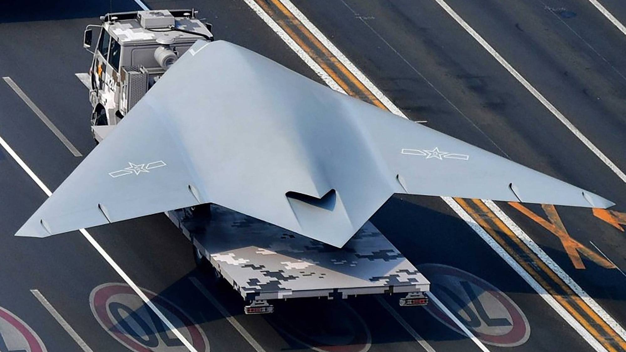 The GJ-11 armed reconnaissance stealth drone goes on show in a military parade. Photo: Handout