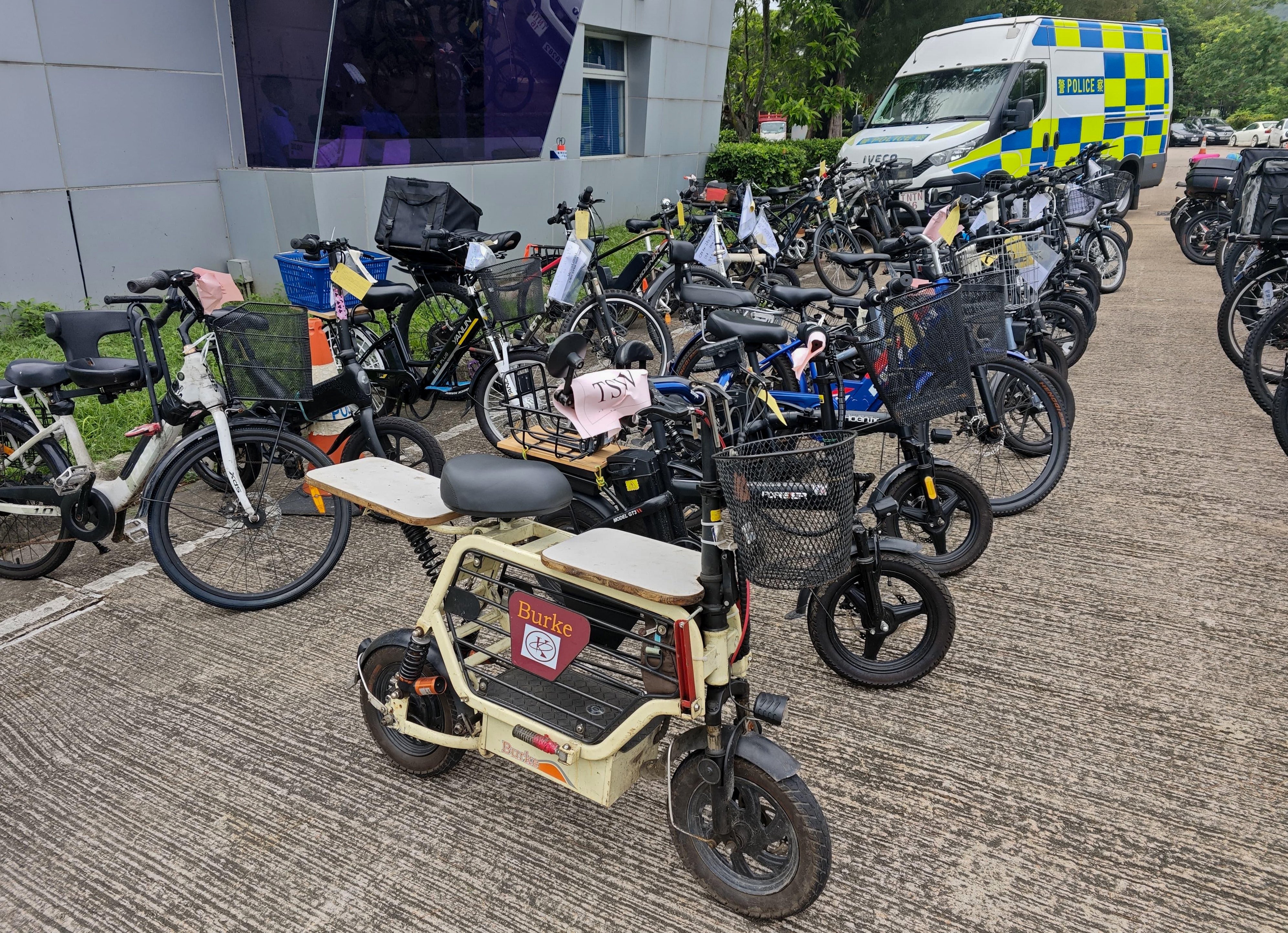 Some of the electric mobility devices seized by police in the crackdown. Photo: Handout