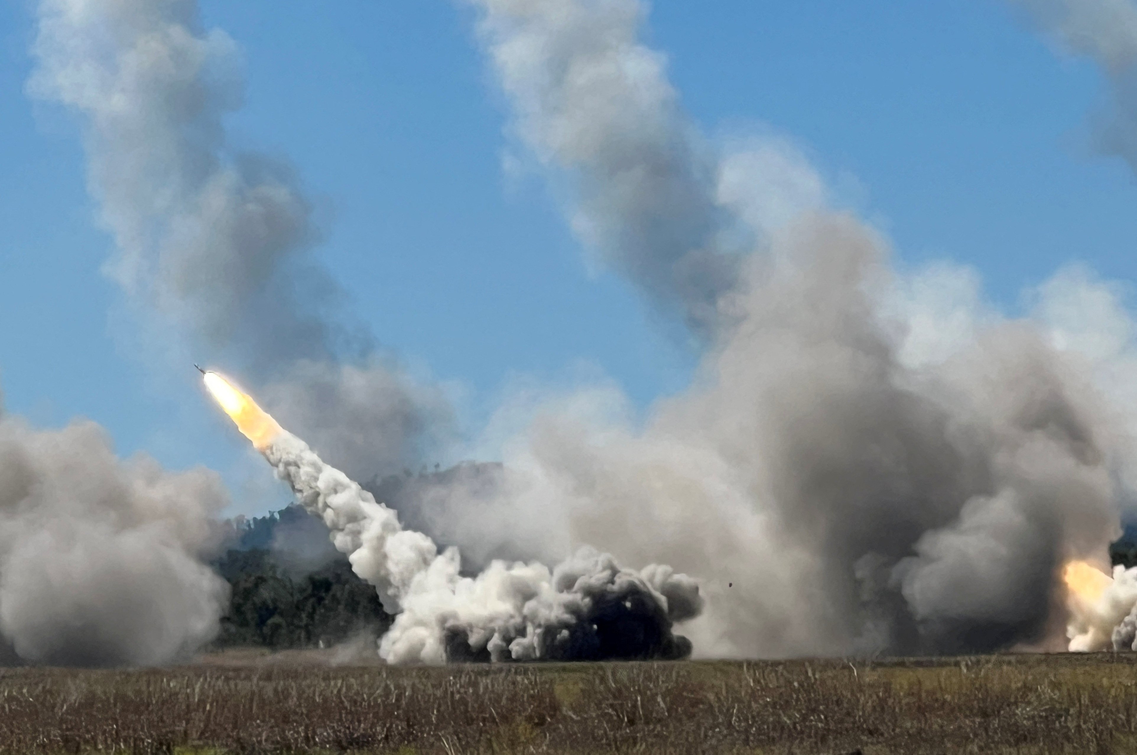 Himars rockets are fired by Australian, US and Singapore defence forces as part of the Talisman Sabre joint war fighting exercise. Up to 40,000 troops from 19 nations are taking part in the exercise. Photo: Reuters