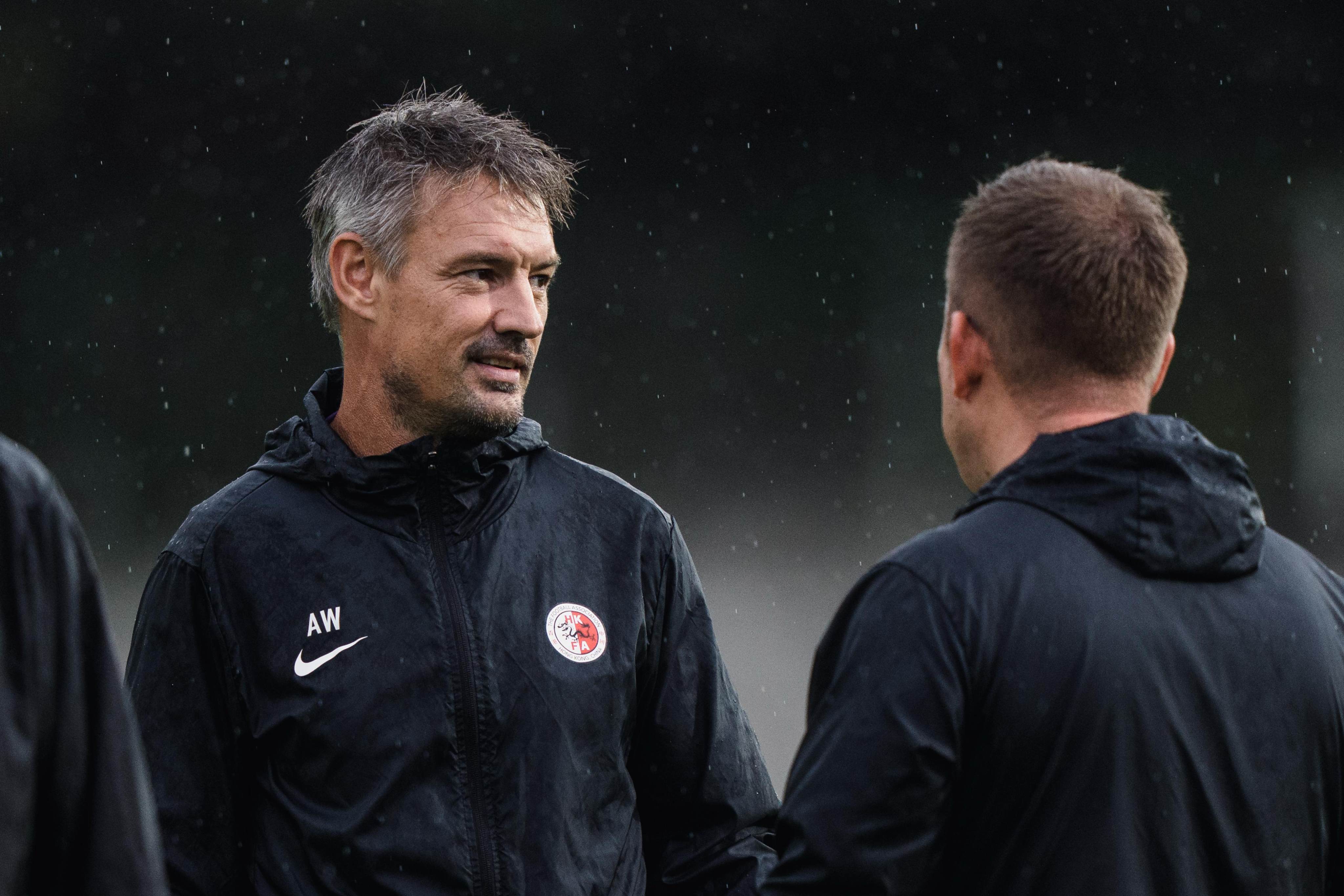 Hong Kong head coach Ashley Westwood takes training ahead of his side’s East Asian Football Championship game against China in South Korea. Photo: HKFA