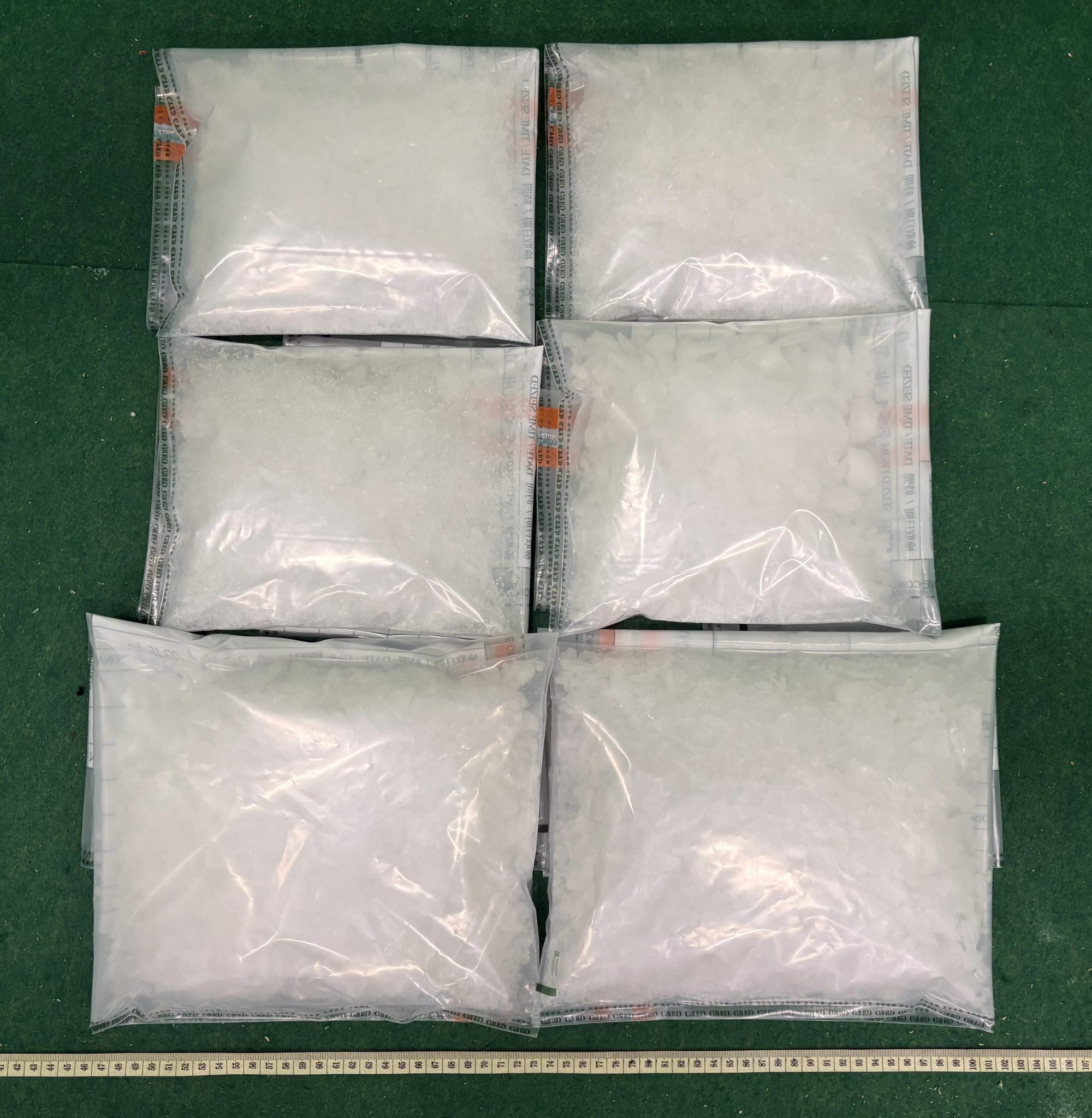 Customs officers have found about 4kg of suspected “Ice” in a teenager’s carry-on bag. Photo: Handout