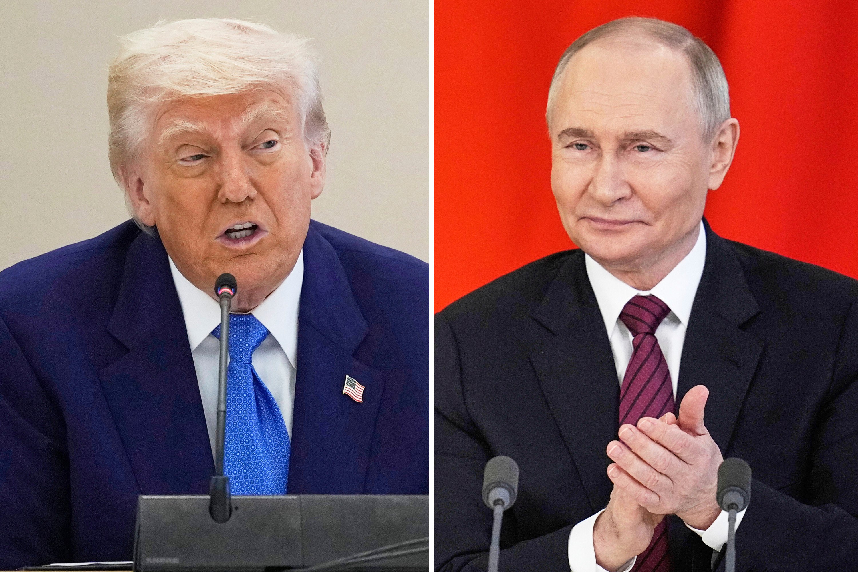 US President Donald Trump, left, and Russian President Vladimir Putin. Photo: AP