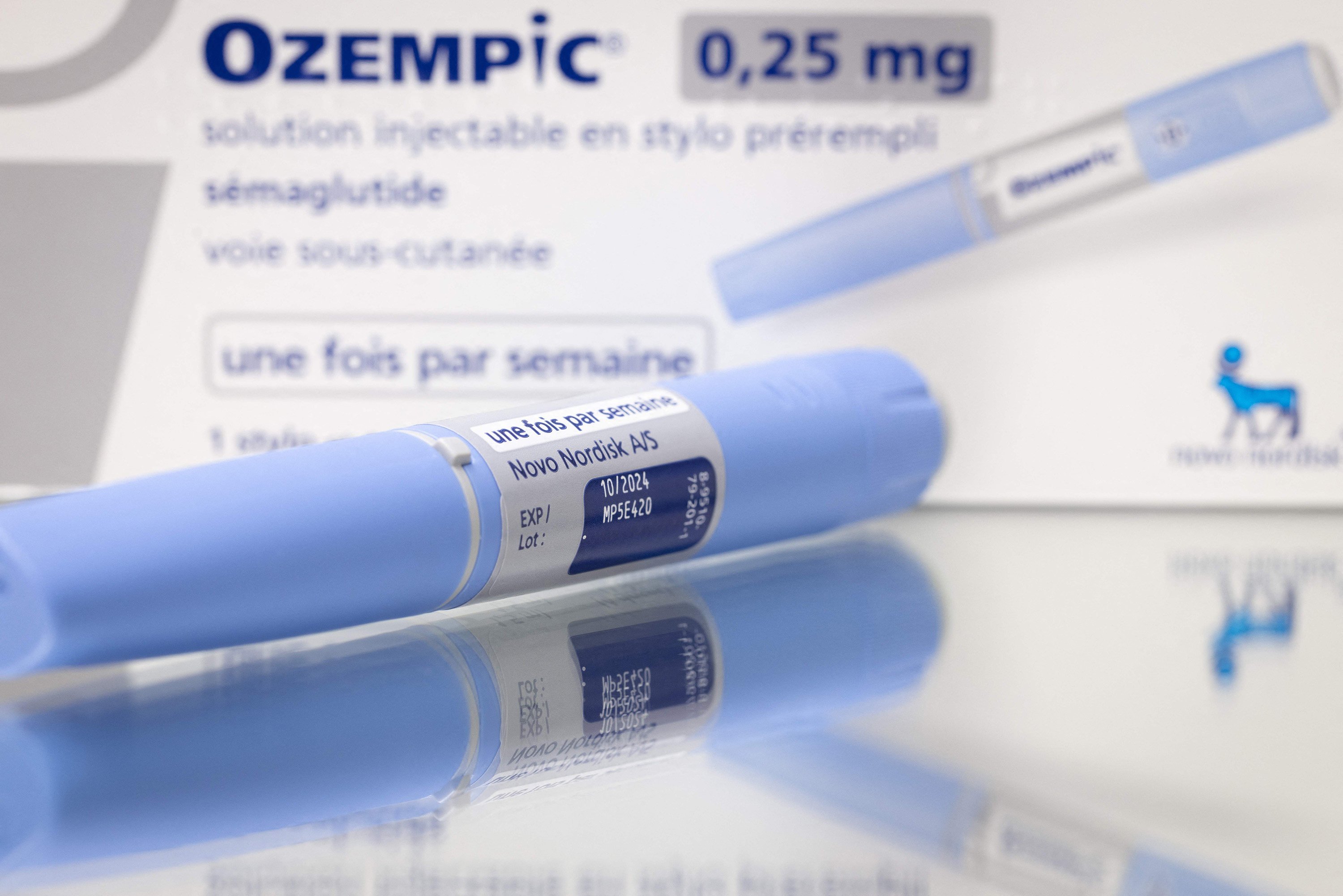 This photograph taken on February 23, 2023 shows the anti-diabetic medication Ozempic (semaglutide) made by Novo Nordisk. Photo: AFP/Getty Images/TNS