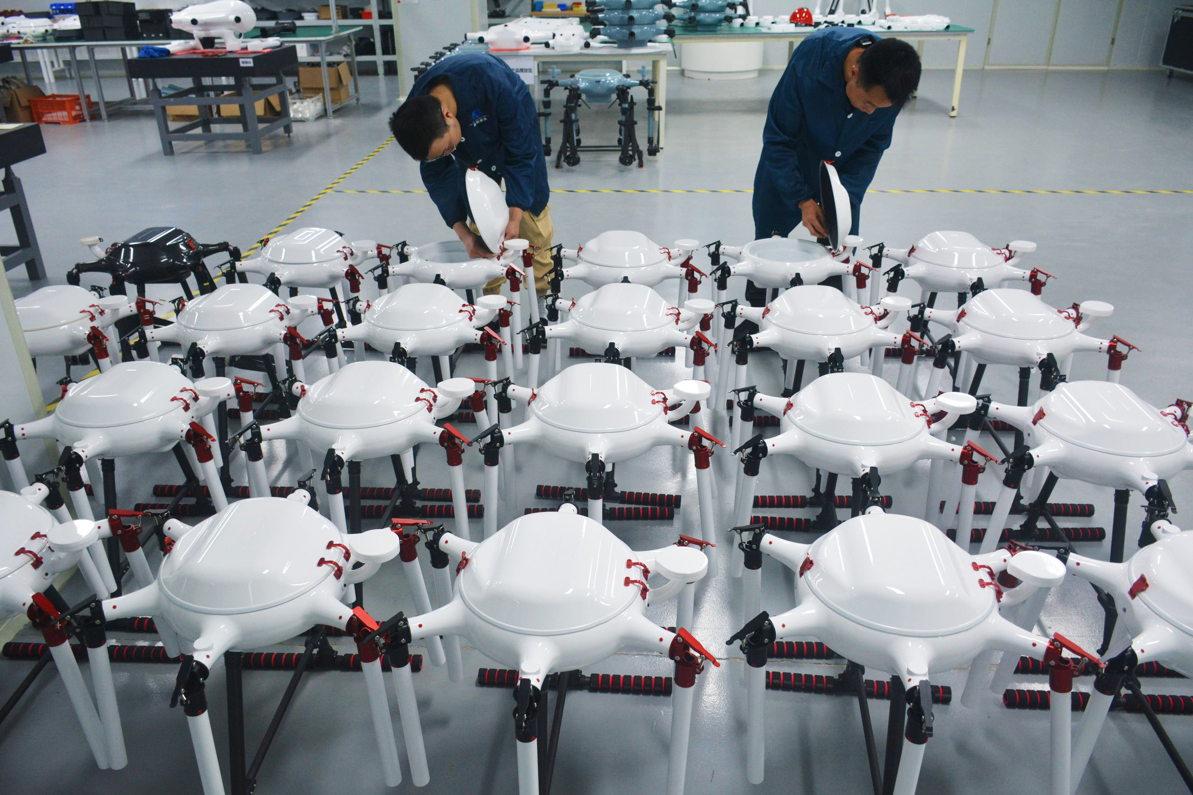 Employees work on the production line of drones at the workshop of an aviation technology enterprise on May 16, 2024, in Anqing, Anhui province of China.
Photo: Wu Junqi/VCG via Getty Images