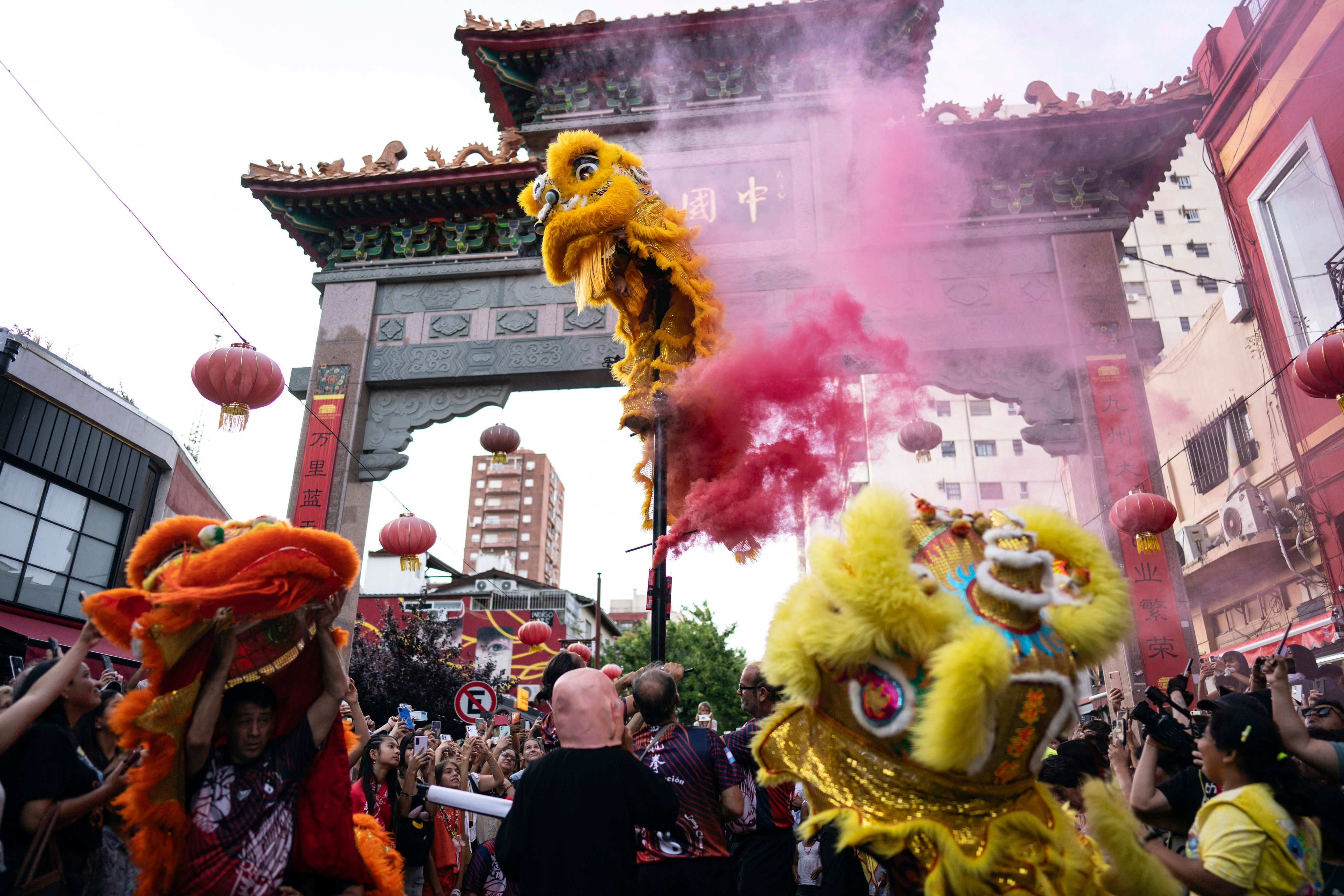 Lunar New Year celebrations, marking the year of the snake, in Buenos Aires, Argentina, on January 25. Photo: AP