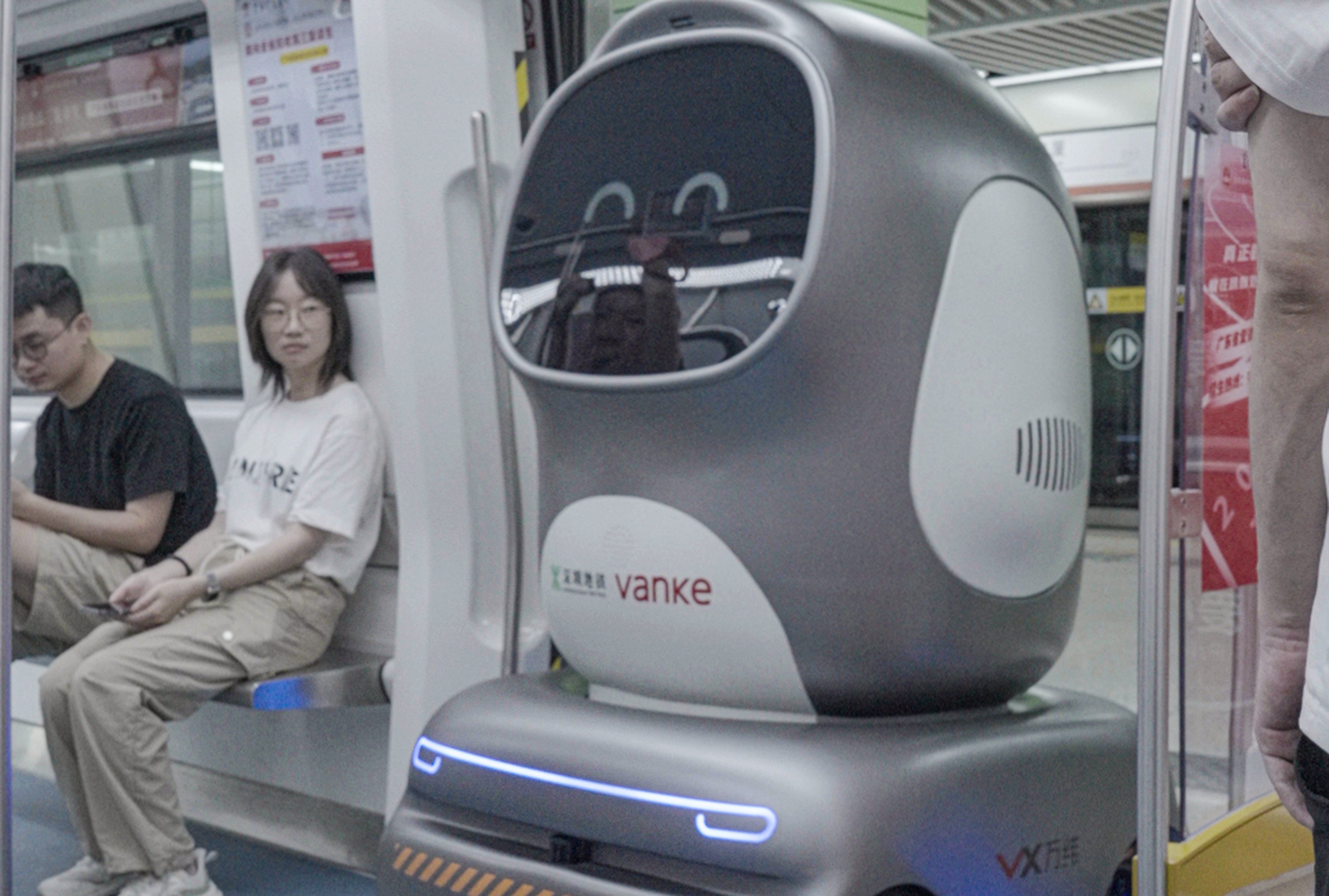 The delivery robots will initially ride subway trains during off-peak hours to deliver goods to 7-Eleven stores in subway stations across Shenzhen, Guangdong province. Photo: Handout