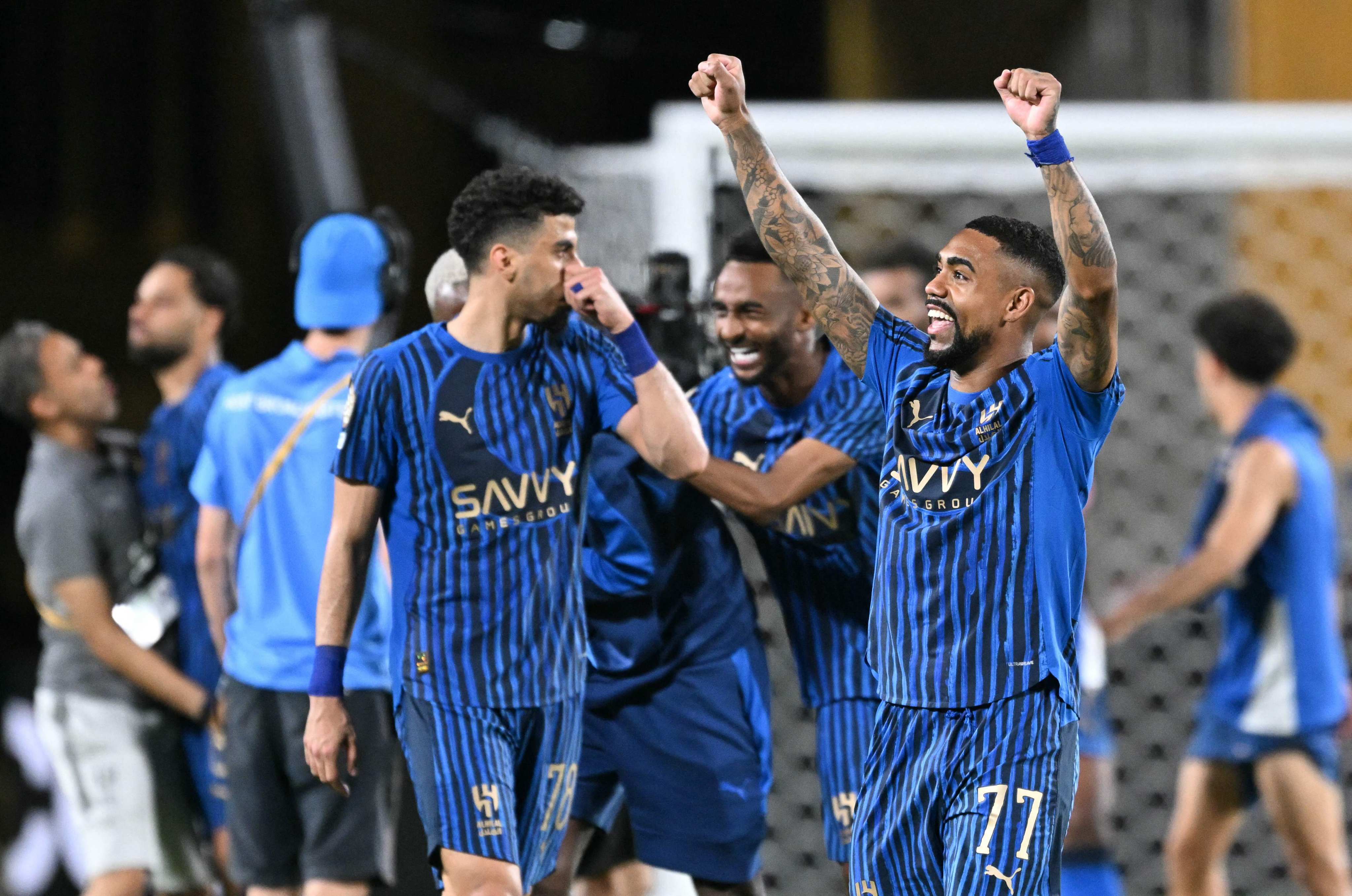 Brazilian forward Malcom celebrates after Al Hilal beat Manchester City in the Club World Cup. Photo: AFP