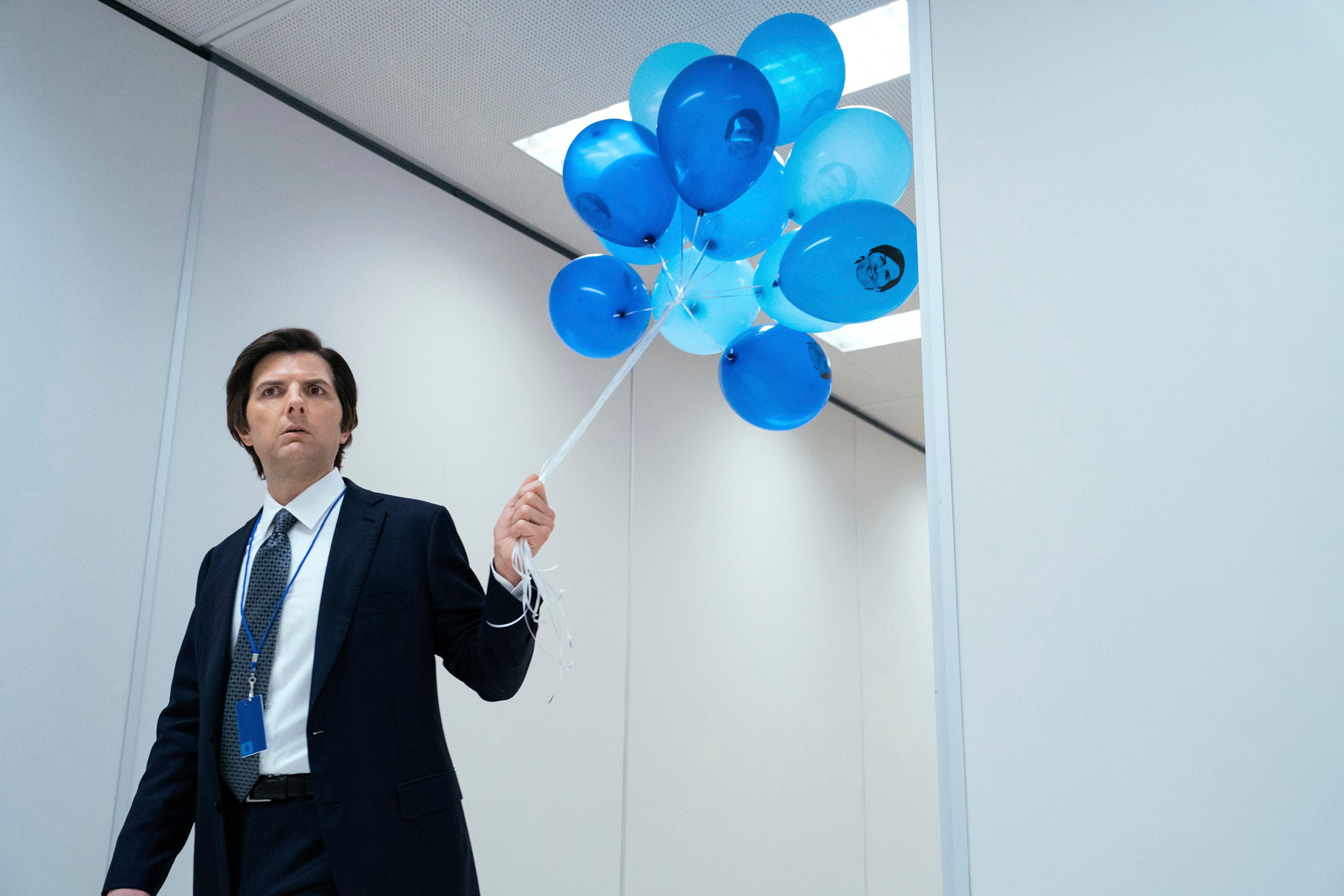 Adam Scott appears in a scene from “Severance”. Photo: Apple TV+ via AP