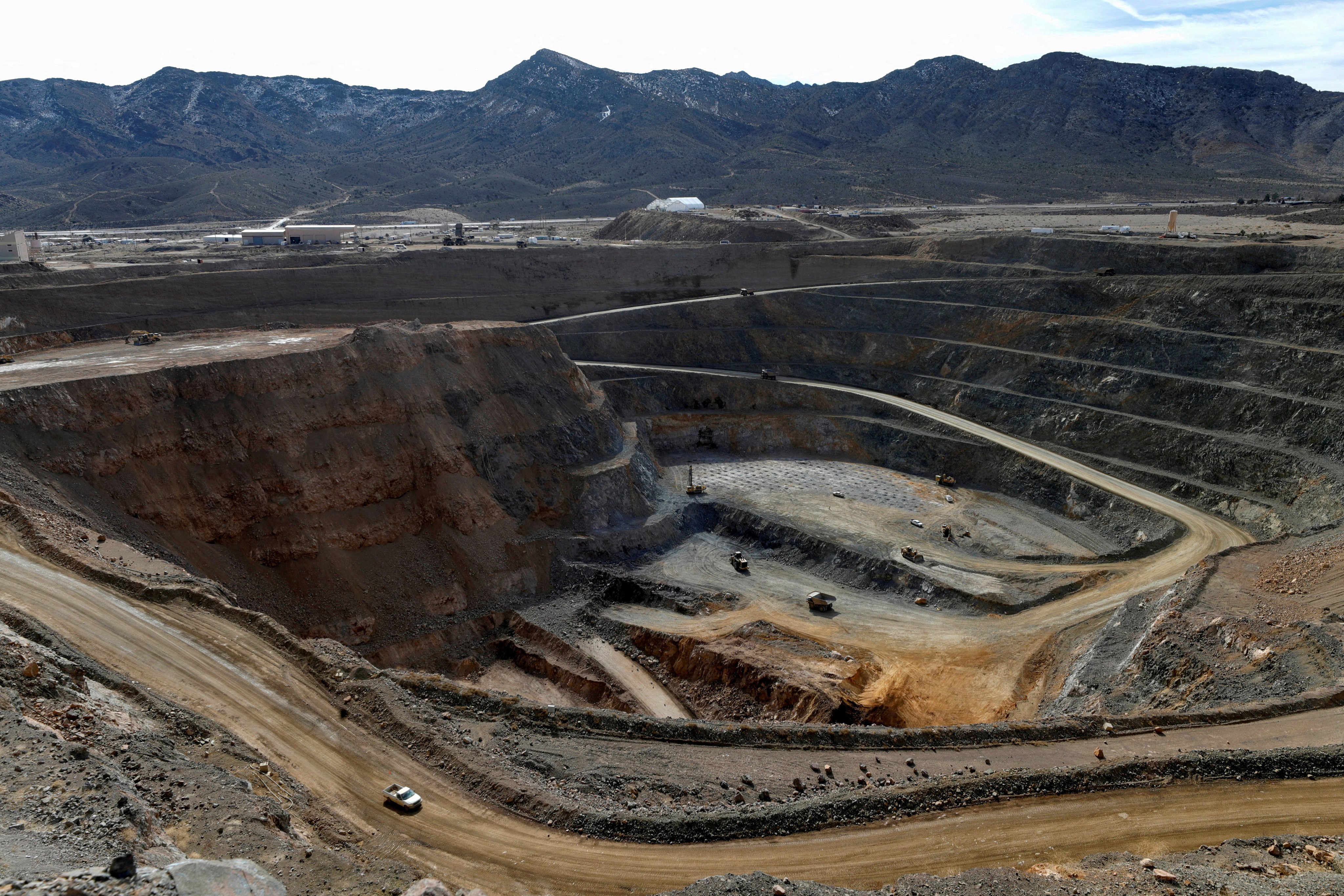 A view of the MP Materials rare earth open-pit mine in Mountain Pass, California, in January 2020. Photo: Reuters