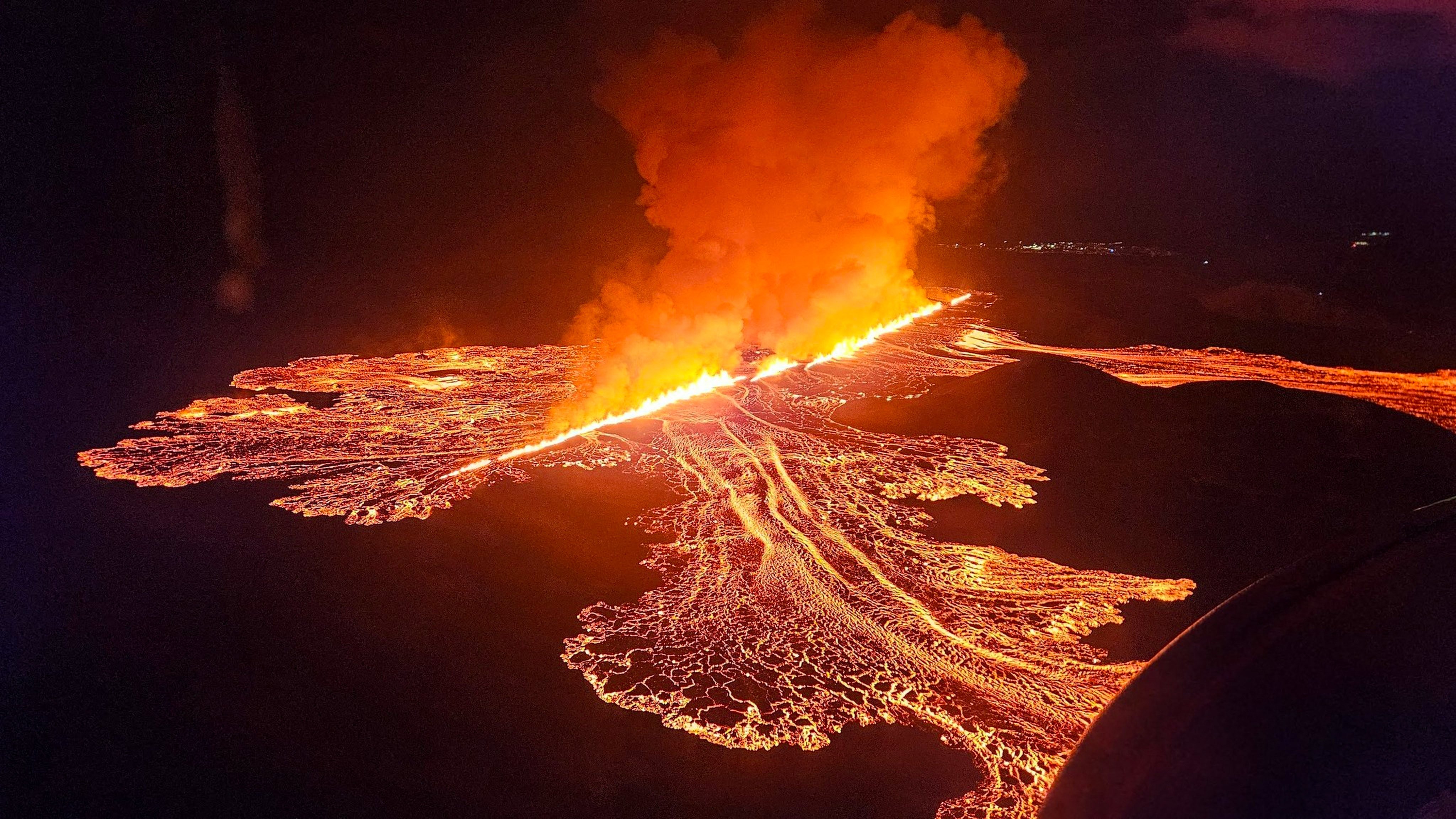 A volcanic eruption on the Icelandic peninsula of Reykjanes in November, 2024. File photo: Public Defence Department of the State Police via AFP