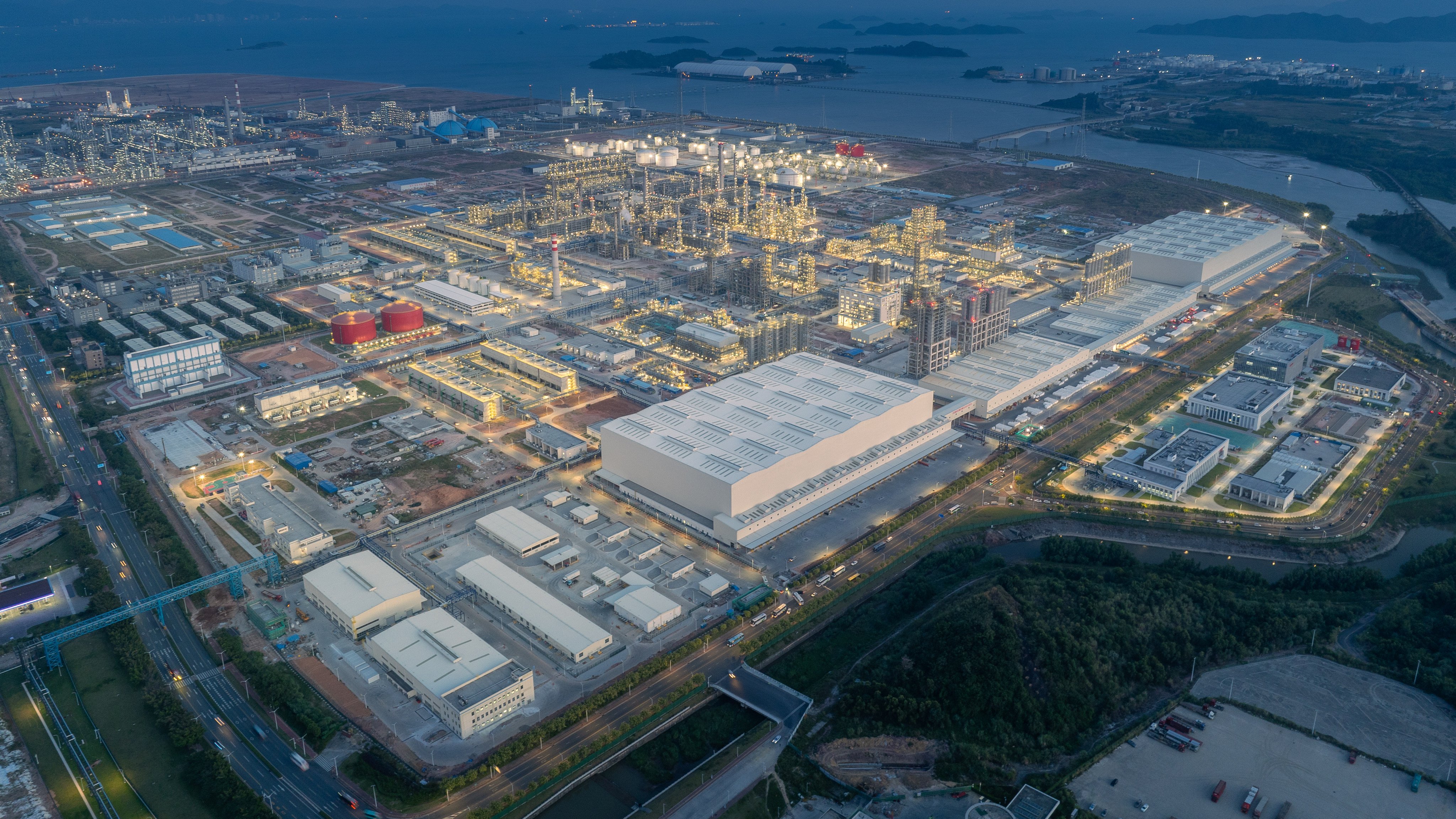 An aerial view of ExxonMobil’s chemical complex in Huizhou in southern China’s Guangdong province. The complex marked its official launch on July 15 after beginning construction in 2020. Photo: Xinhua
