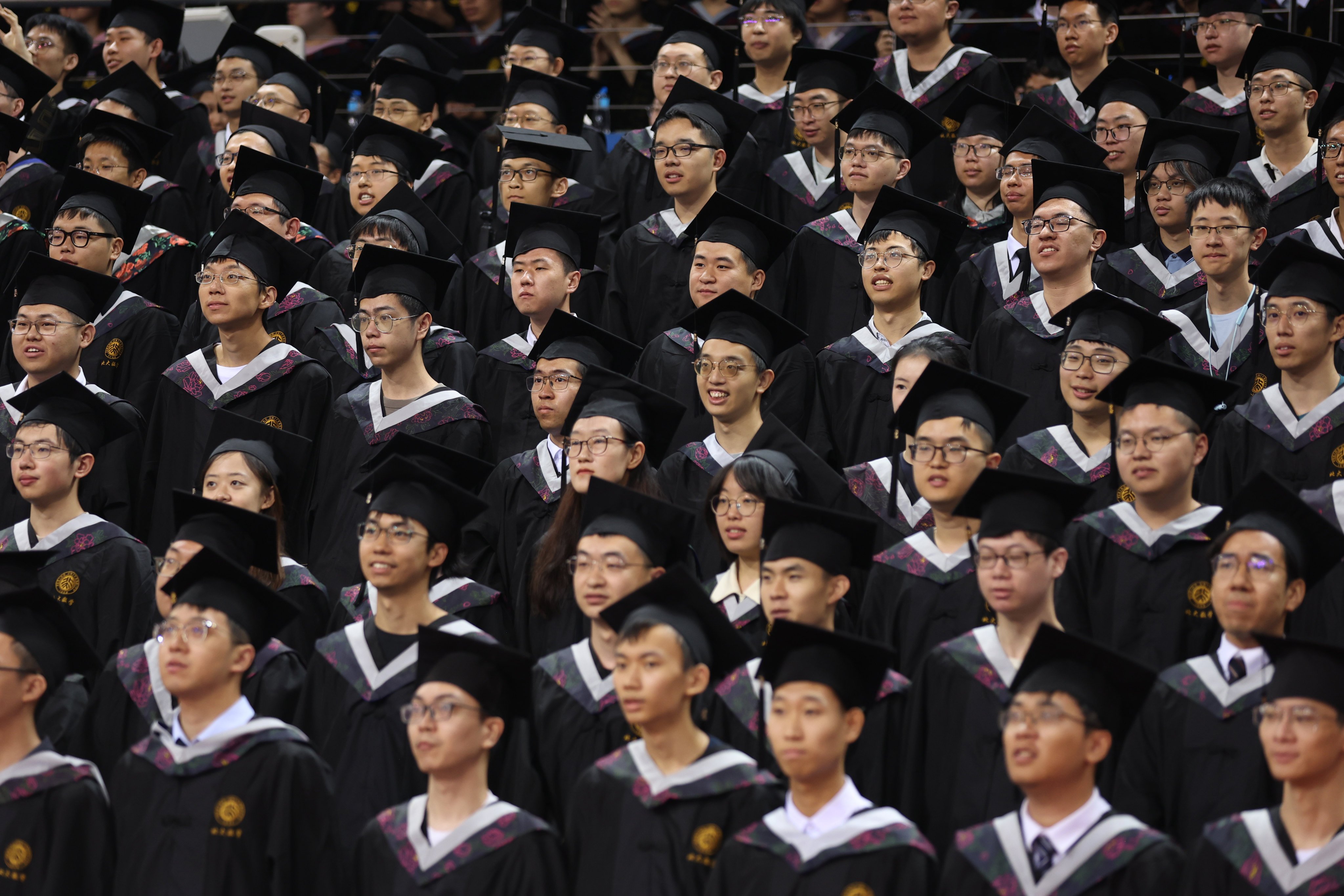 A record crop of graduates is preparing to enter China’s job market as the country’s youth unemployment rate remains high. Photo: China News Service via Getty Images