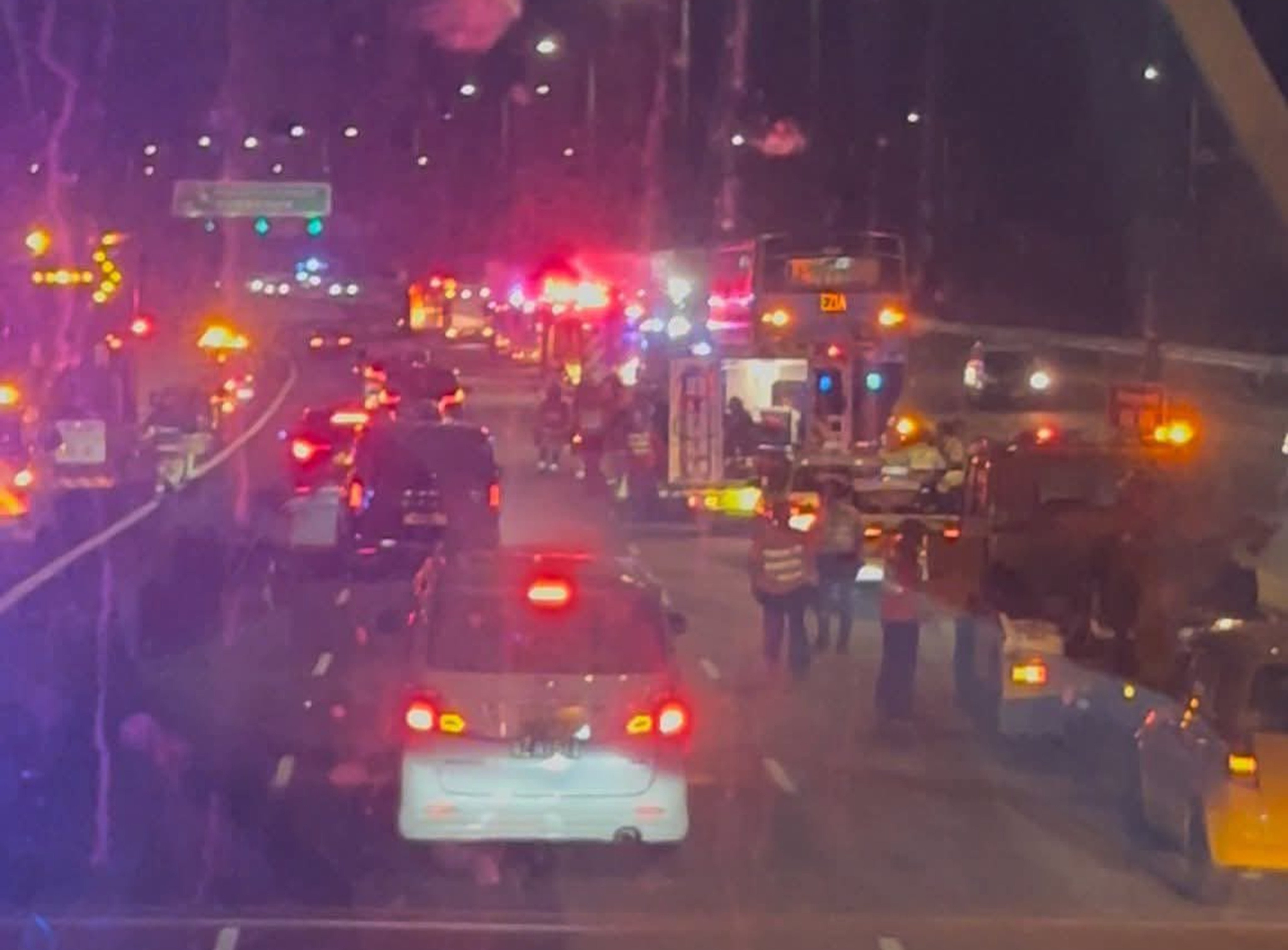 The accident took place on the North Lantau Highway on Thursday night. Photo: Handout