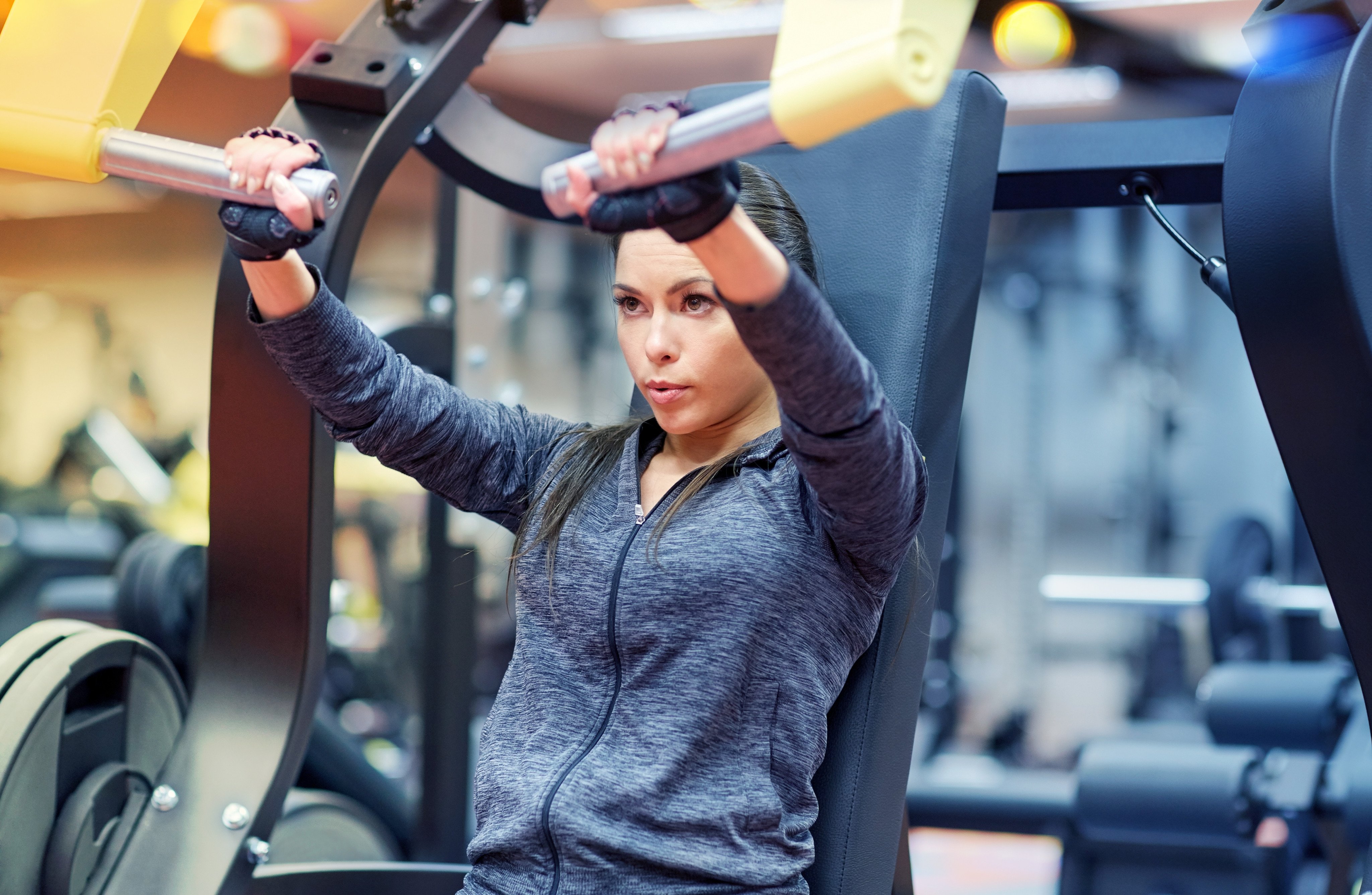 Weights machines are probably the least intimidating option for strength-training beginners. They offer stability and a fixed pattern of movement, giving you a chance to get familiar with the movements involved in weight-resistance exercise.