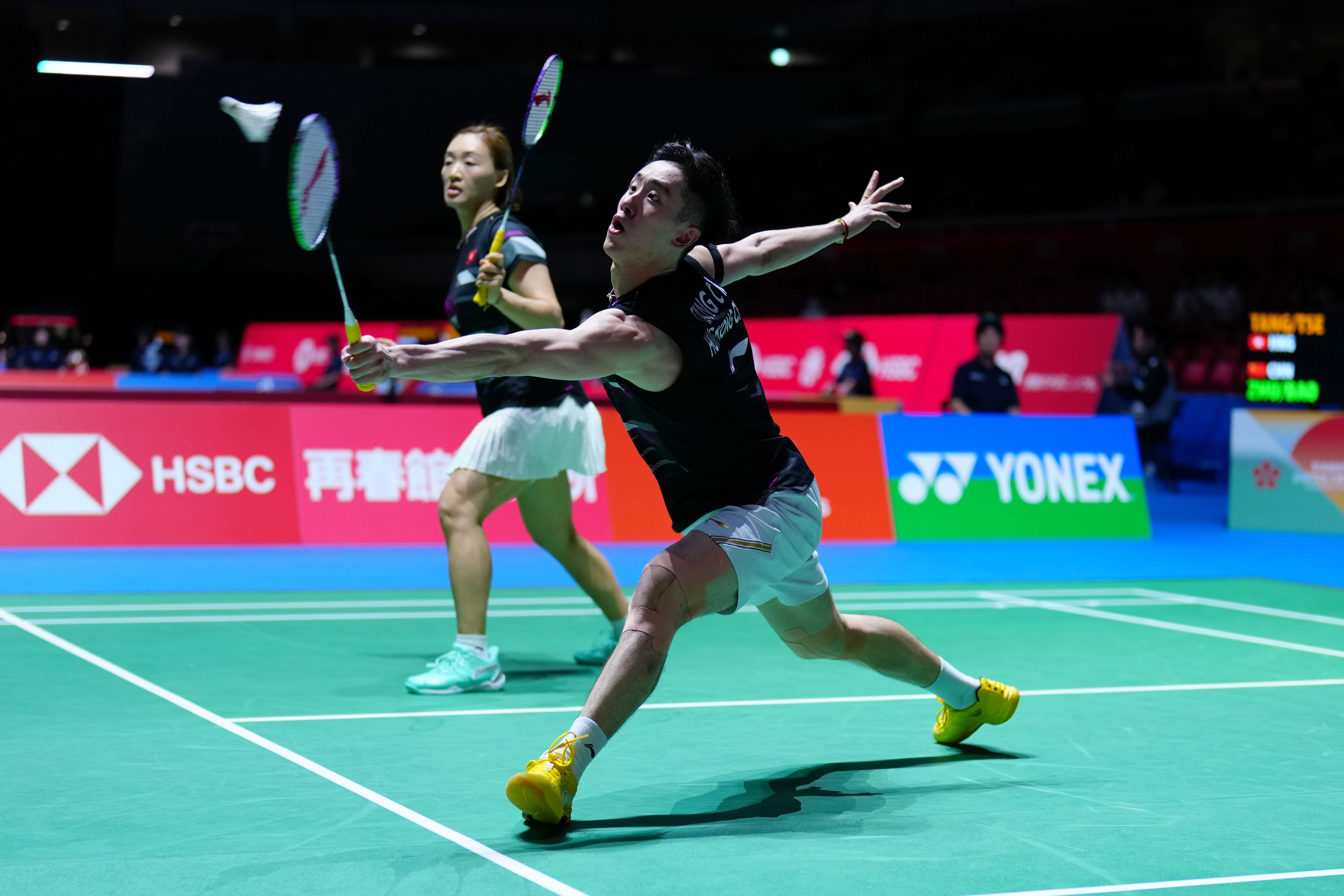Tang Chun-man (right) and Tse Ying-suet beat China’s Zhu Yijun and Bao Lijing in the first round of the Japan Open on Tuesday. Photo: Xinhua