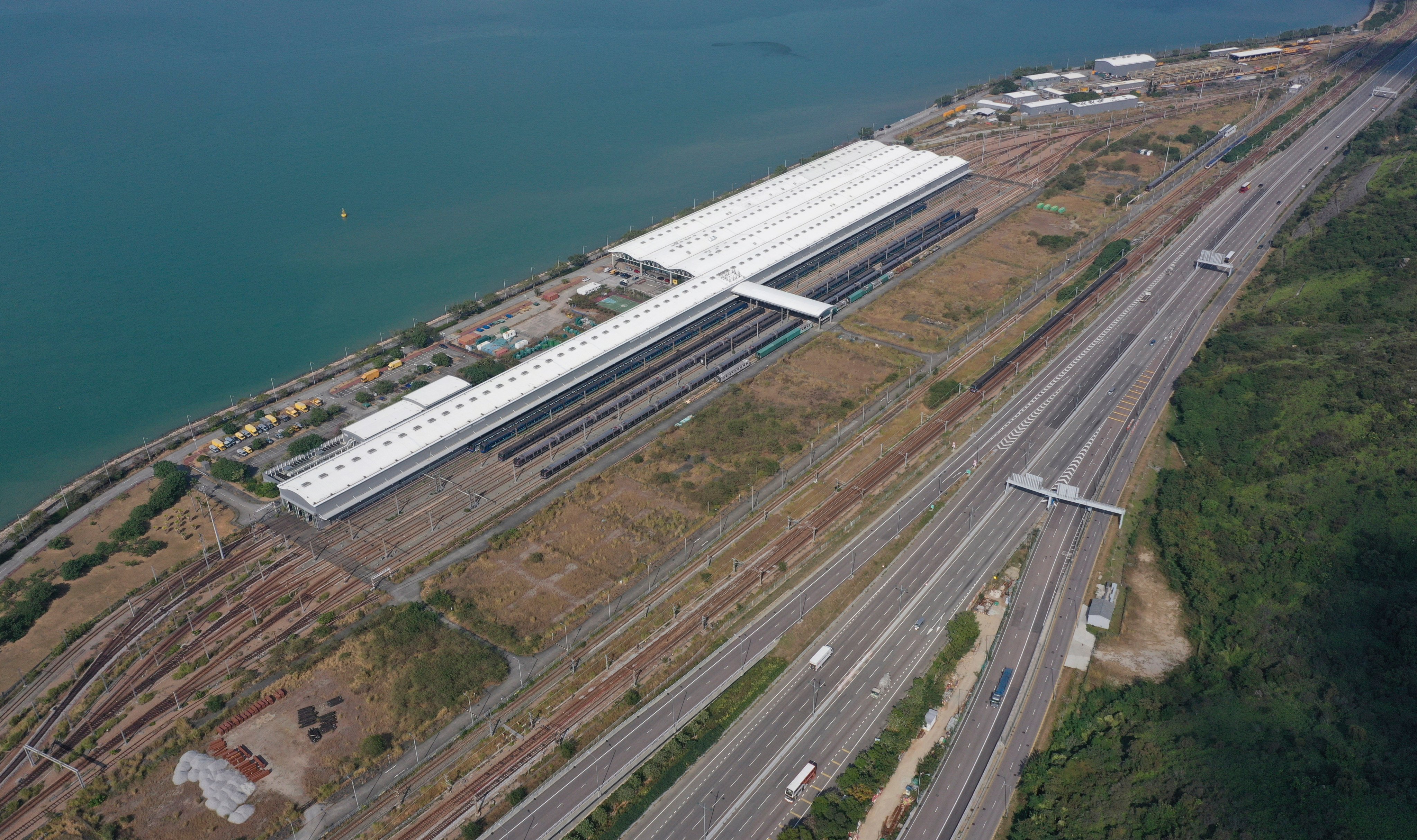 MTR’s Siu Ho Wan Depot. Foundation works were suspended on Tuesday when five checkpoints on the section of the Tung Chung line railway track near the depot recorded “upheaving”. Photo: Sam Tsang