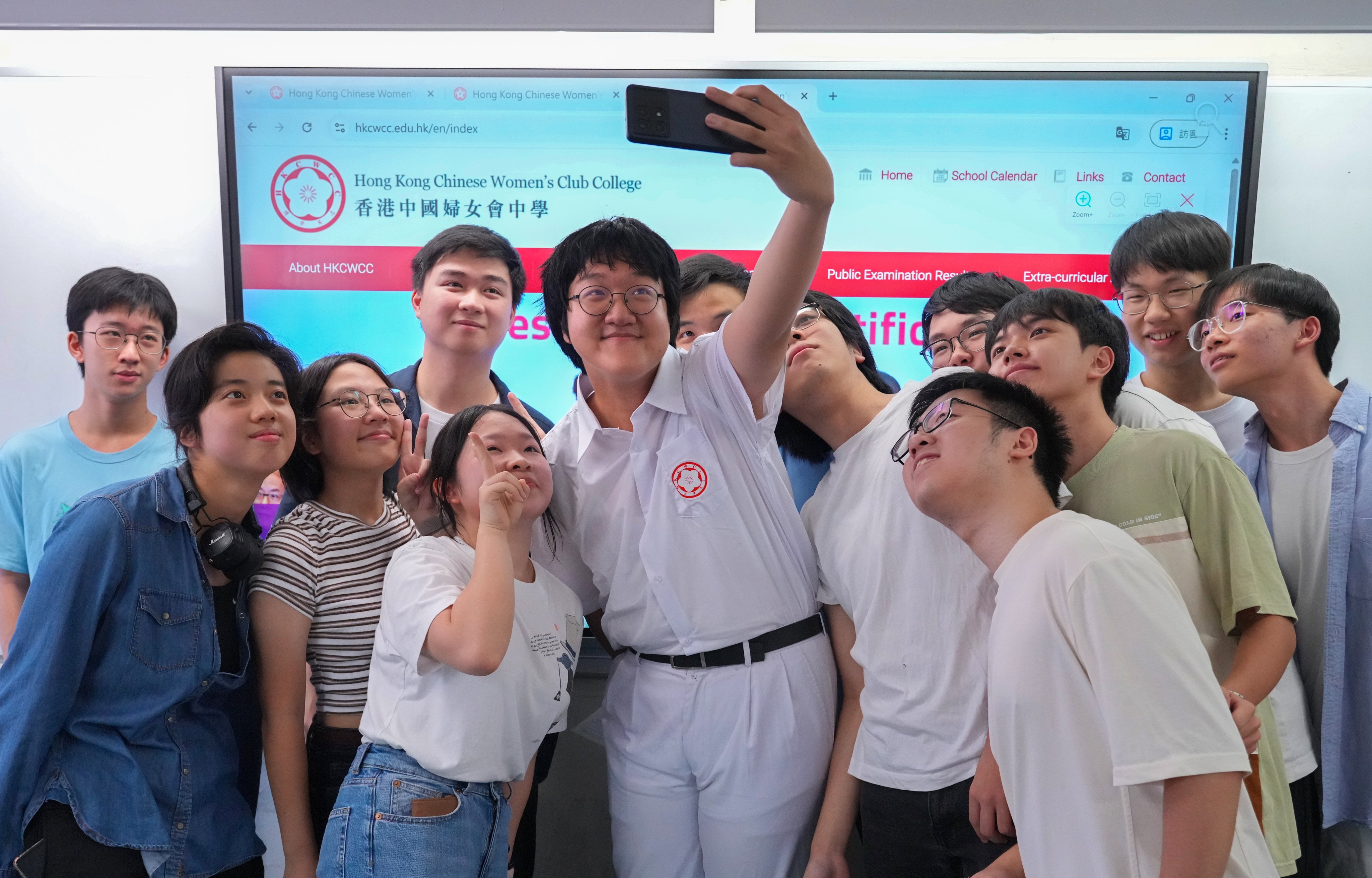 Wang Haibo, a student from the Hong Kong Chinese Women’s Club College, is this year’s DSE “ultimate top scorer”. Photo: May Tse