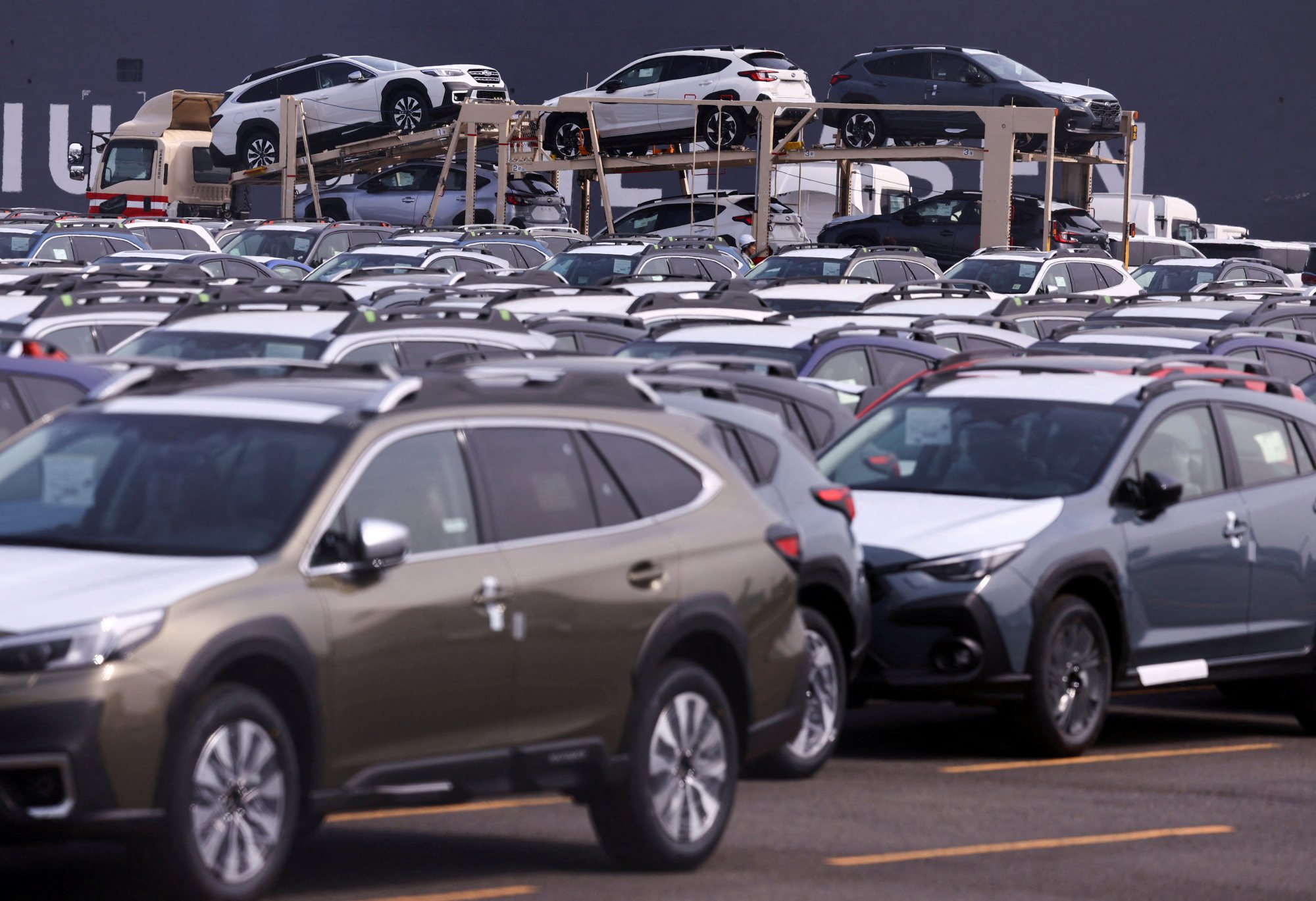 Cars at a port in Yokohama. The automobile sector is expected to feature in trade talks between Japan and the US ahead of the August 1 deadline for higher tariffs to take effect. Photo: Reuters