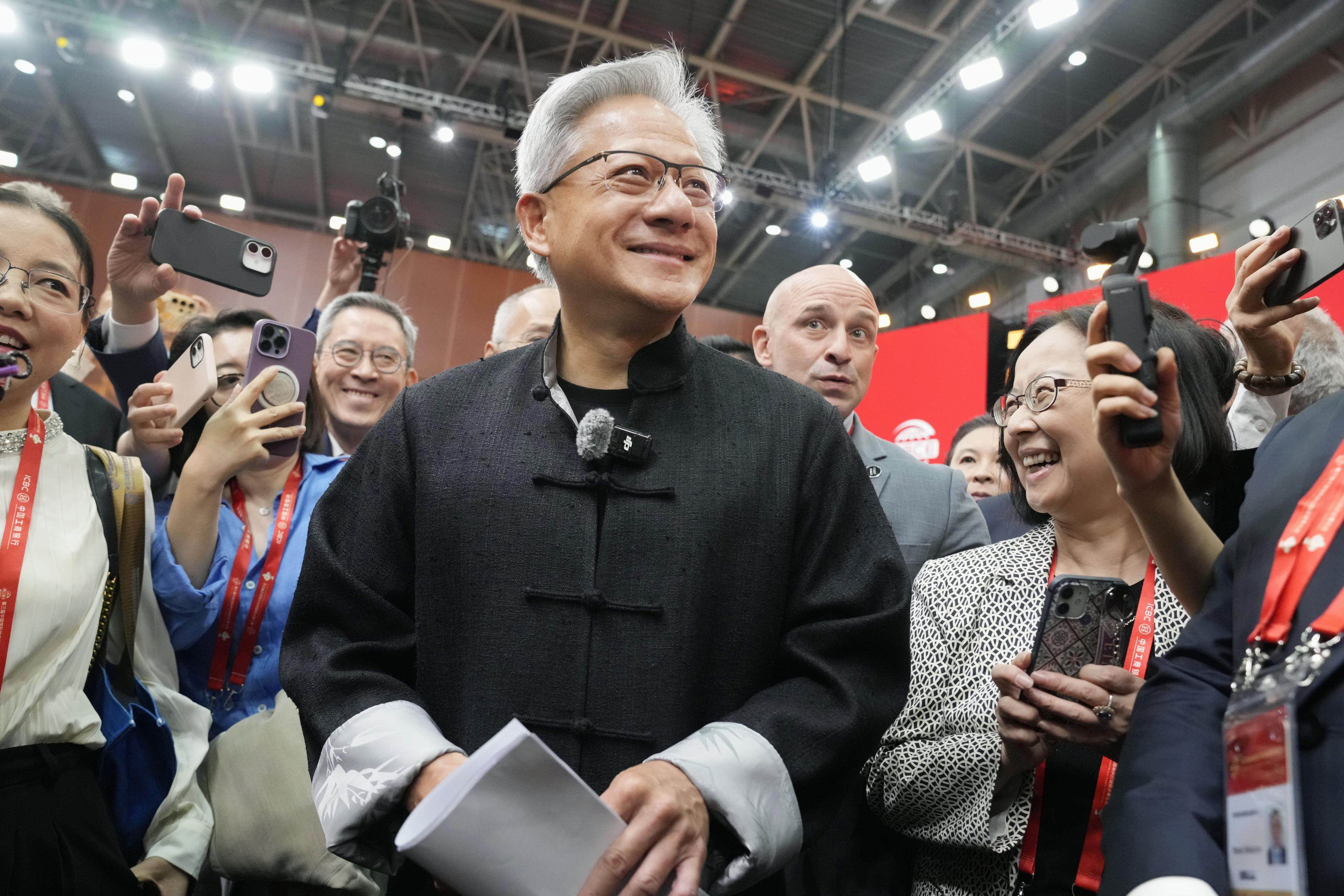Nvidia CEO Jensen Huang attends the opening ceremony of the China International Supply Chain Expo in Beijing on Wednesday. Photo: Kyodo