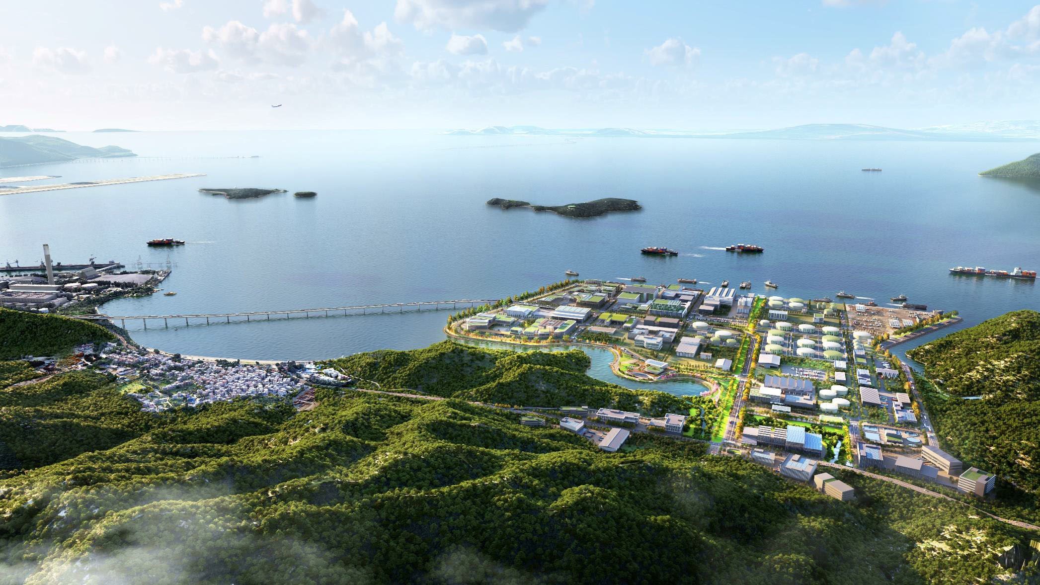 An artist’s illustration of the proposal for Lung Kwu Tan in Tuen Mun. Photo: Handout