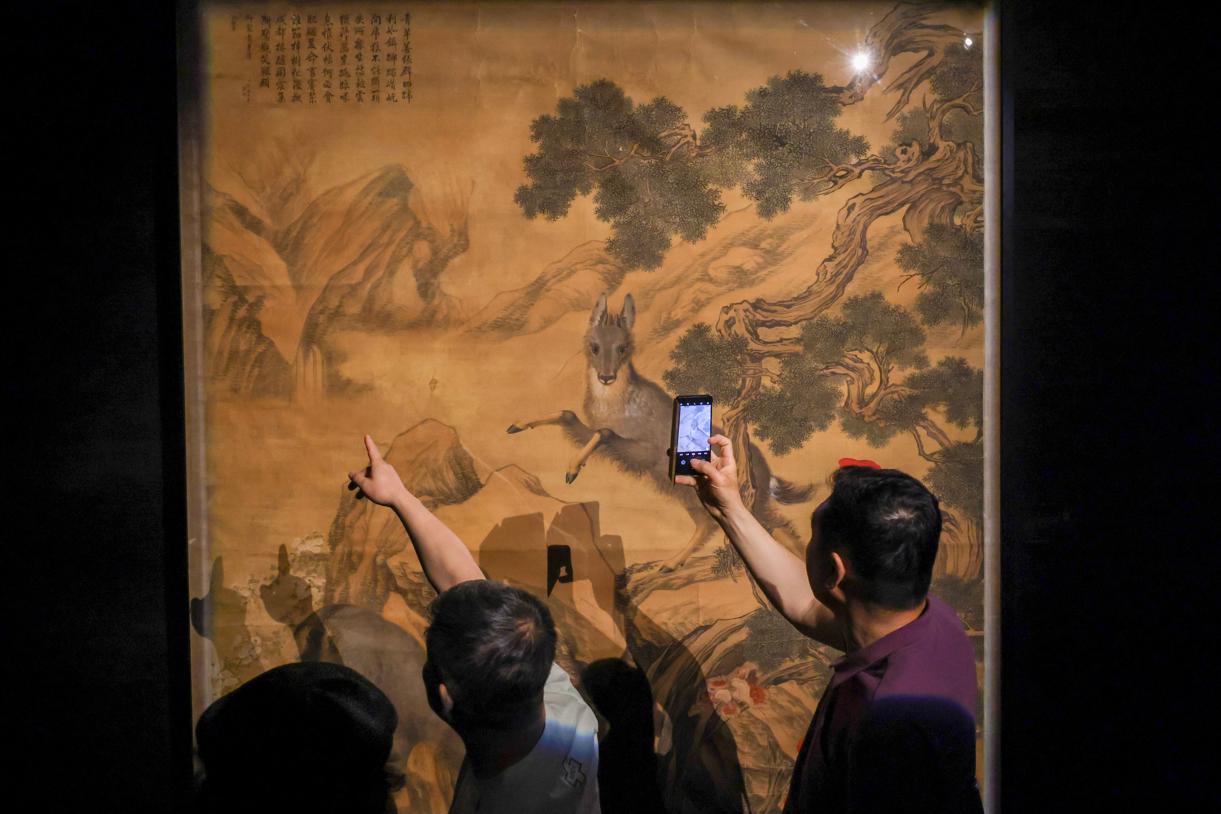 The Blue Goats, one of the world’s rarest imperial paintings in private hands, was presented by Sotheby’s Hong Kong in May 2025. Photo: Nora Tam