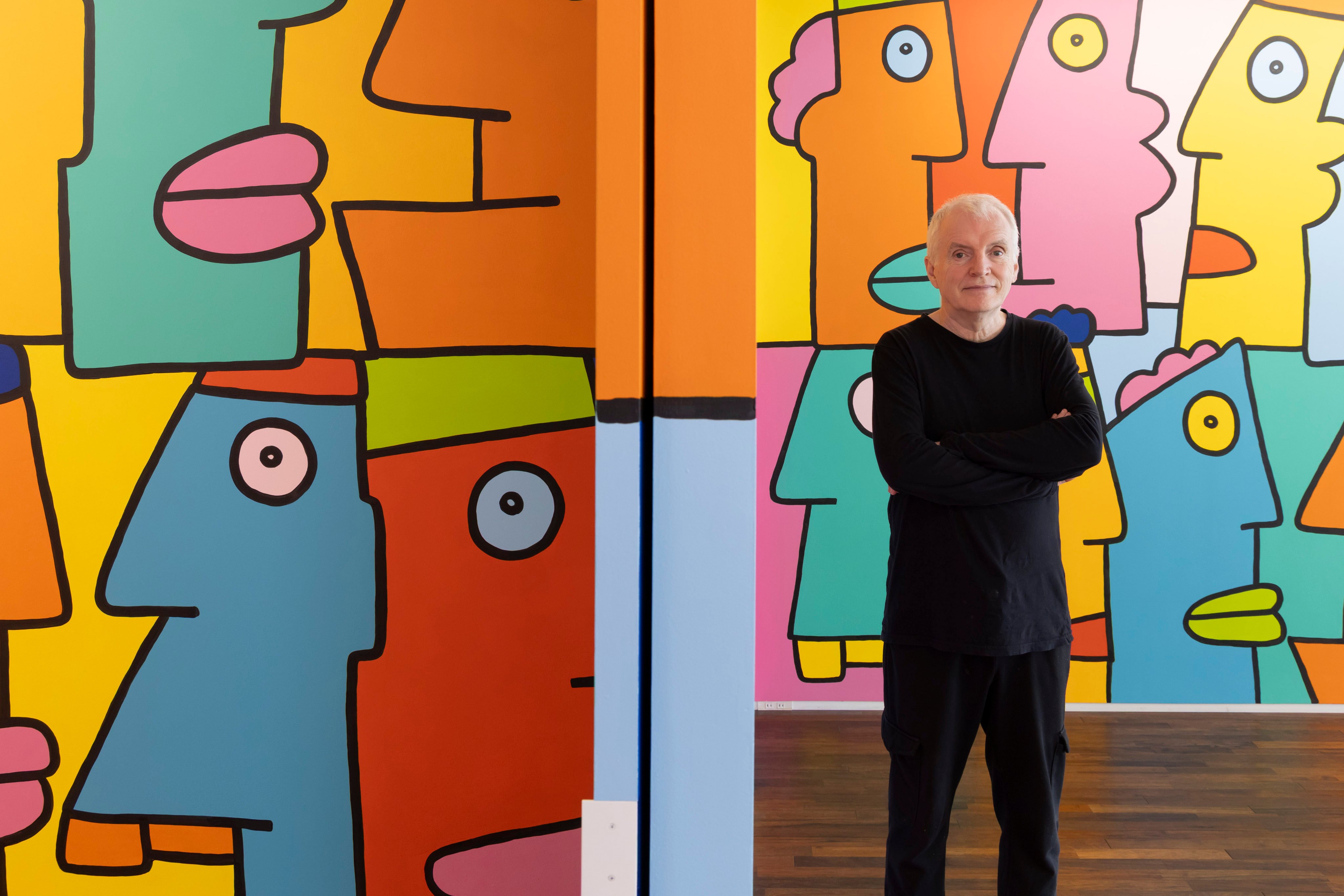 Thierry Noir at his Rush Hour exhibition at Phillips’ auction house in Tokyo. The French artist has an exhibition running simultaneously at Phillips Hong Kong until July 31. Photo: Thierry Noir Studio