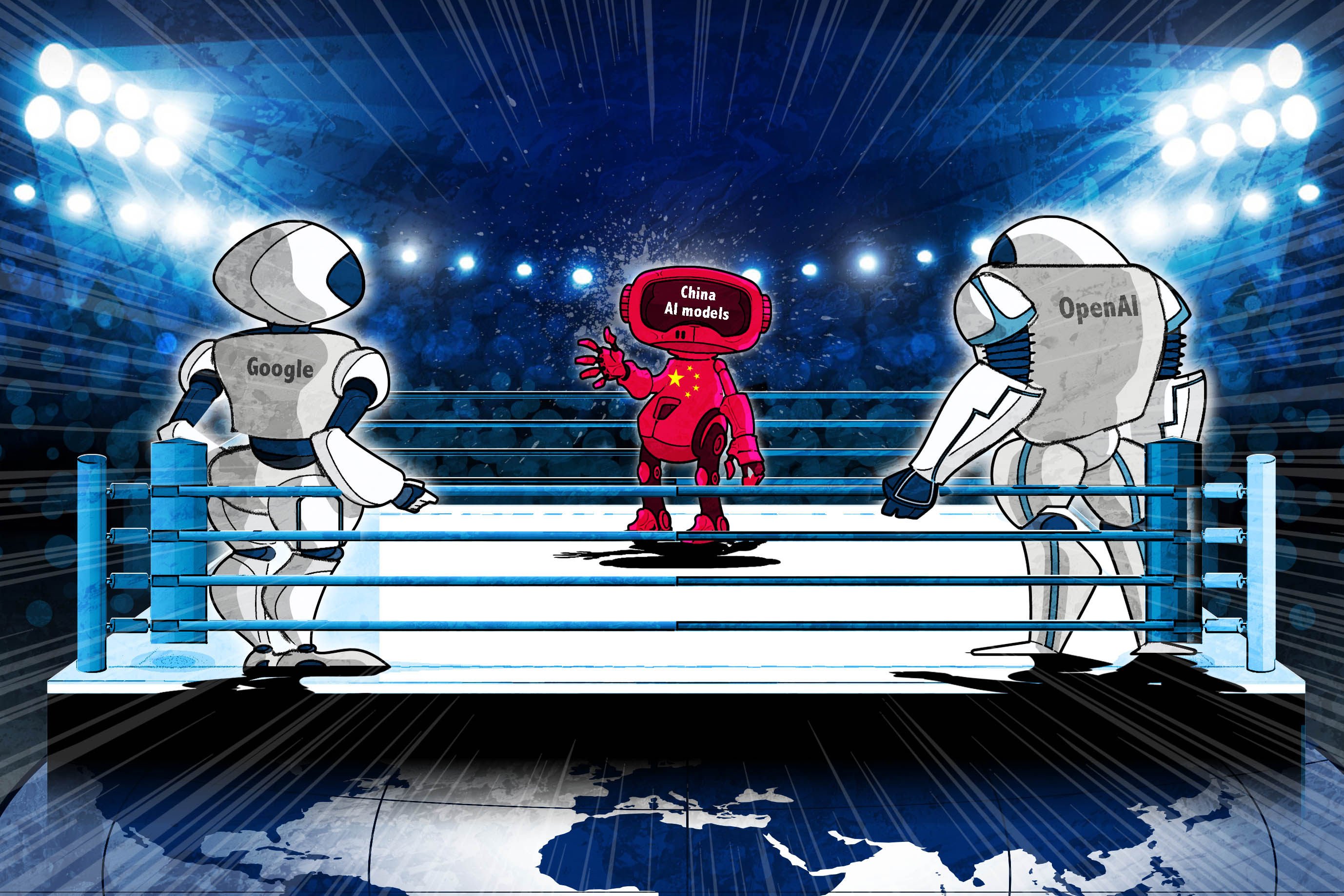 China’s open-source AI models are competing against closed systems from the likes of Google and OpenAI. Illustration: Henry Wong